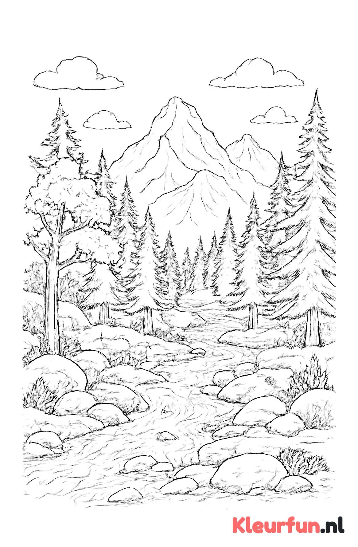 Berglandschap met beekje