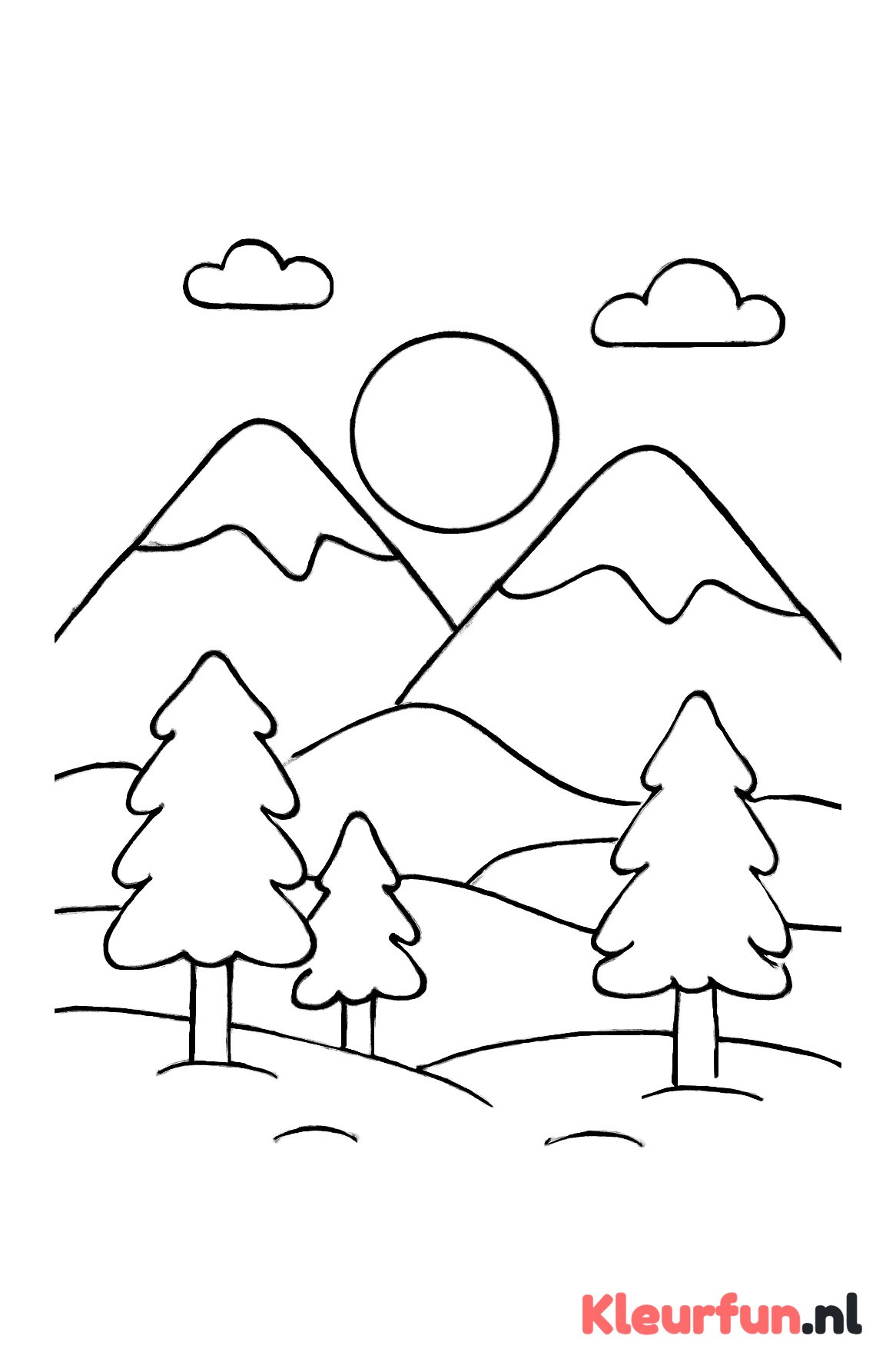 Berglandschap met zon
