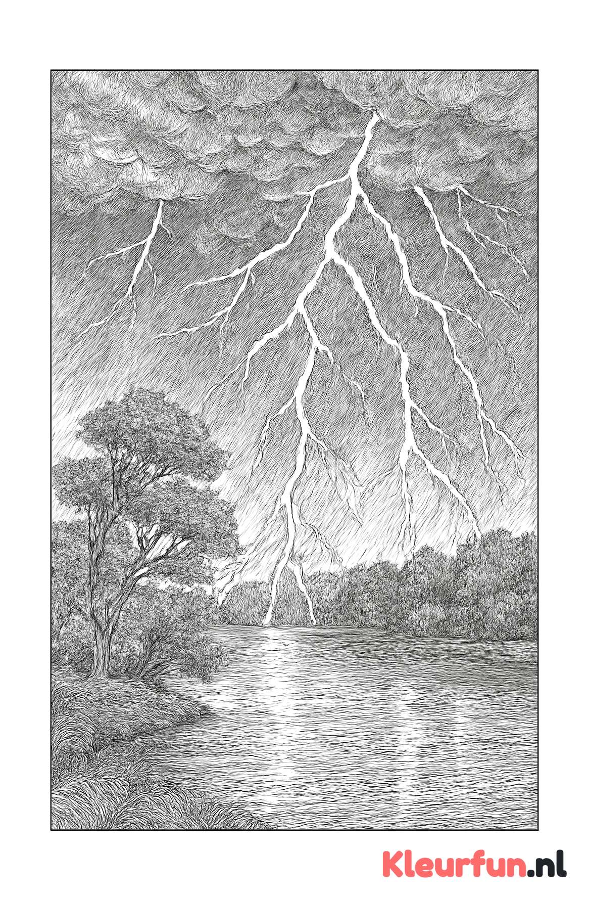 Onweersstorm met bliksem