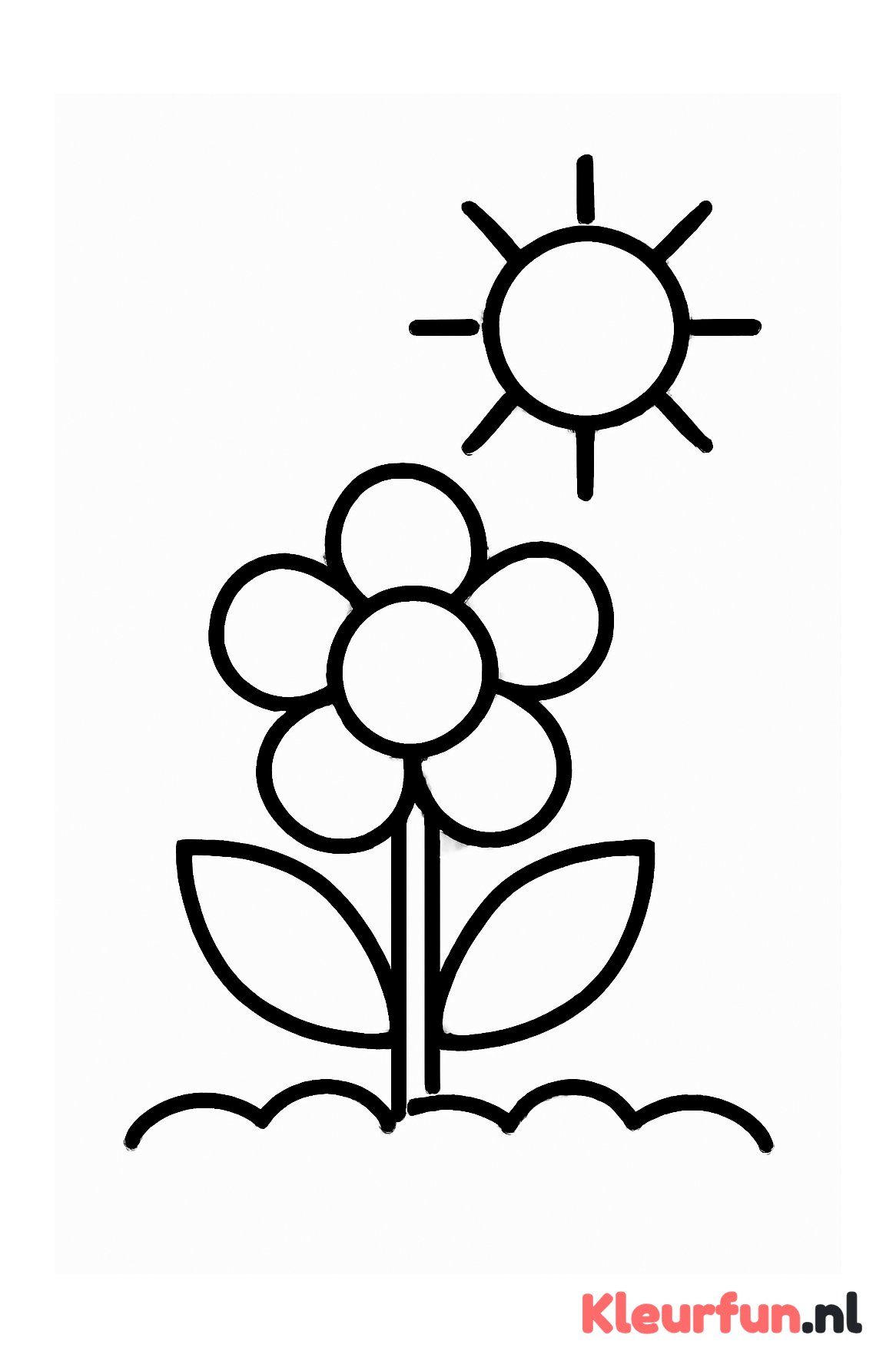 Bloem en zon eenvoudig