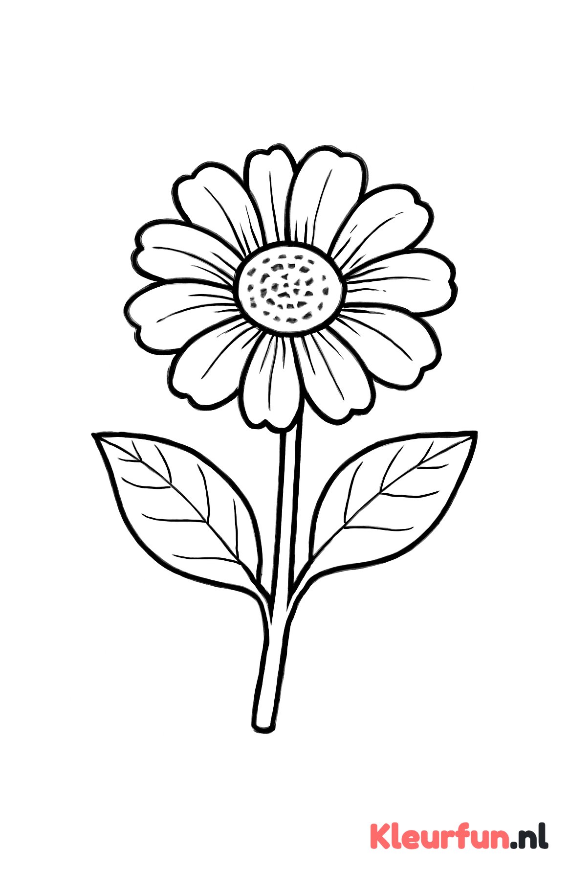 Bloem met grote nerven en stengel