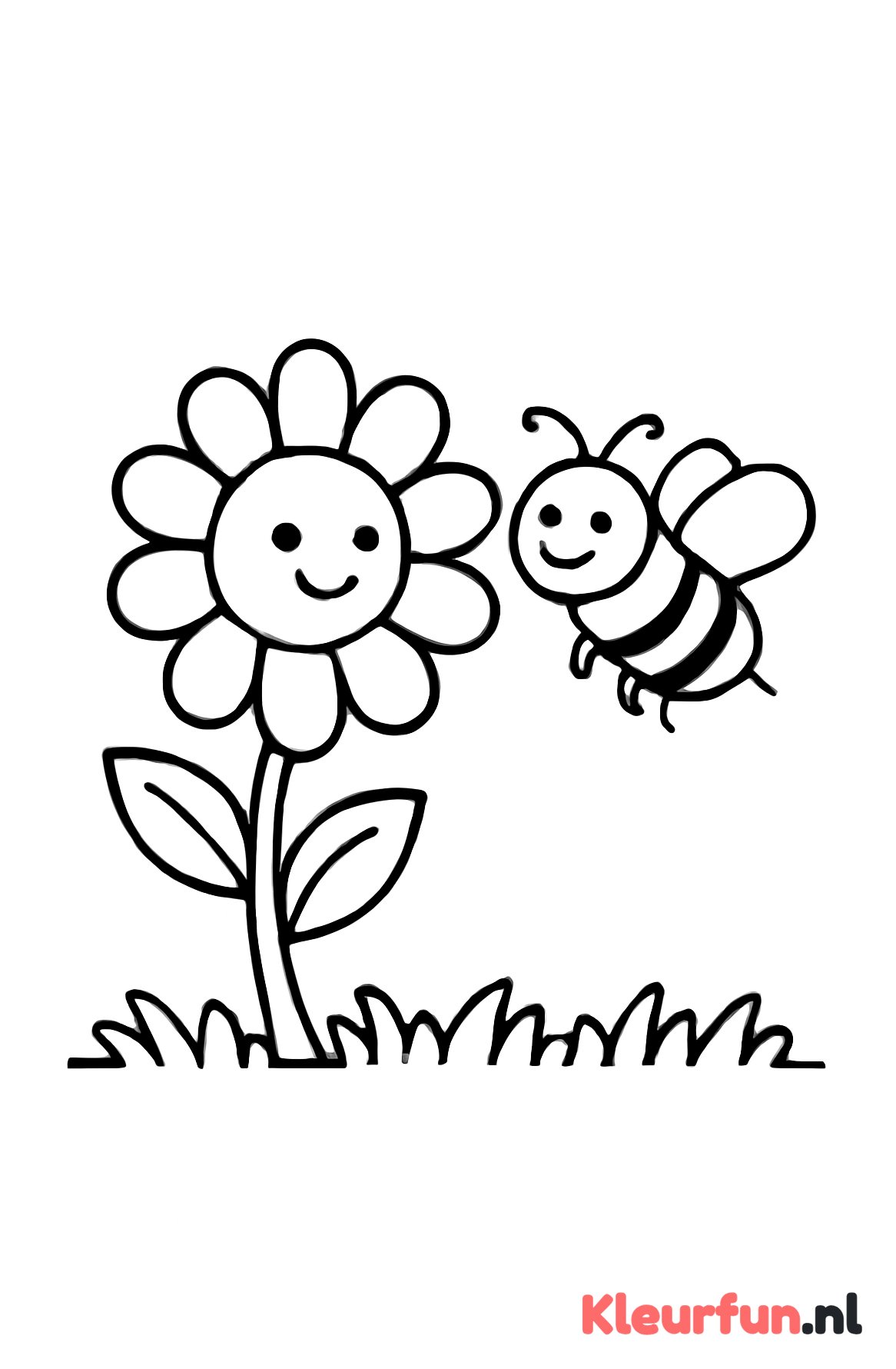 Bloem met bij of vlinder