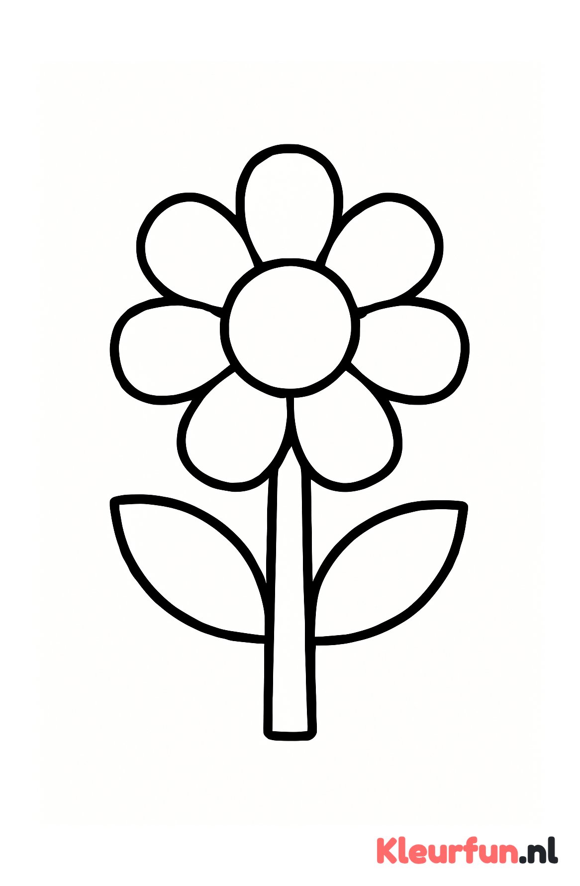 Bloem met brede bloembladeren en dikke stam