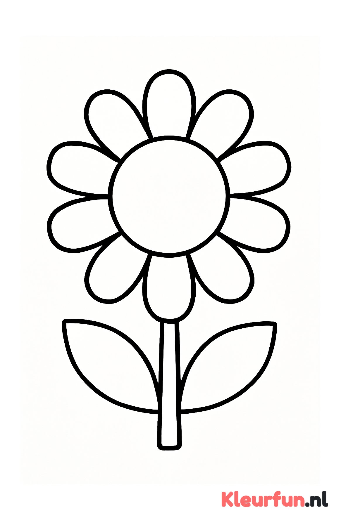 Bloem met grote cirkel en stralen