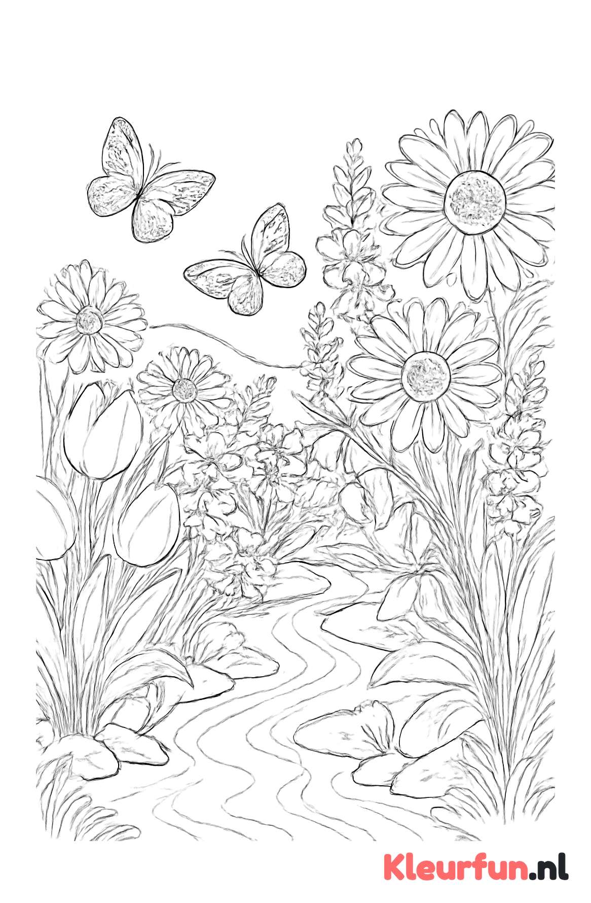 Bloemrijke lentetuin