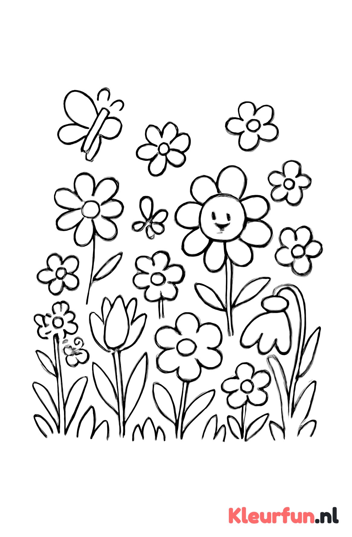Vrolijke bloemen in de tuin