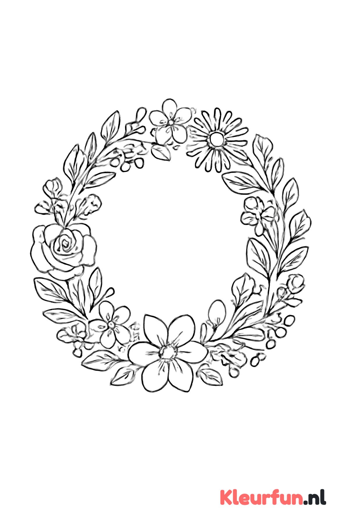 Grote bloemenkrans