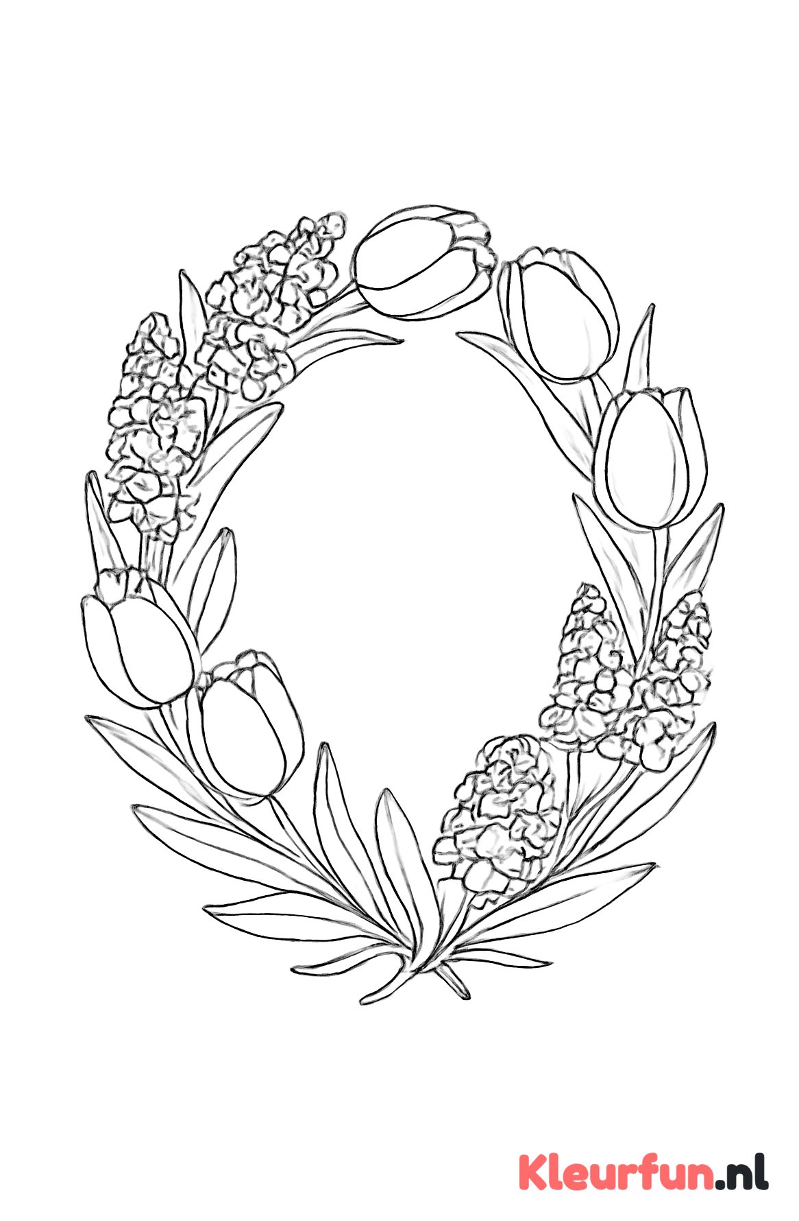Bloemenkrans met lente bloemen