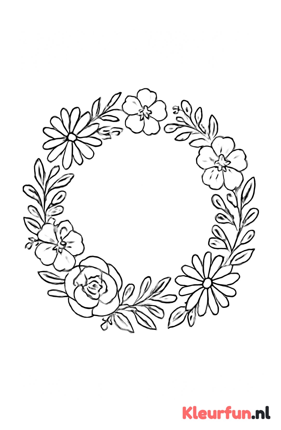 Vriendelijke bloemenkrans