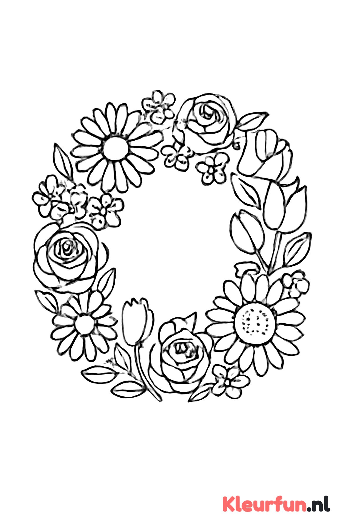 Bloemring met verschillende bloemen