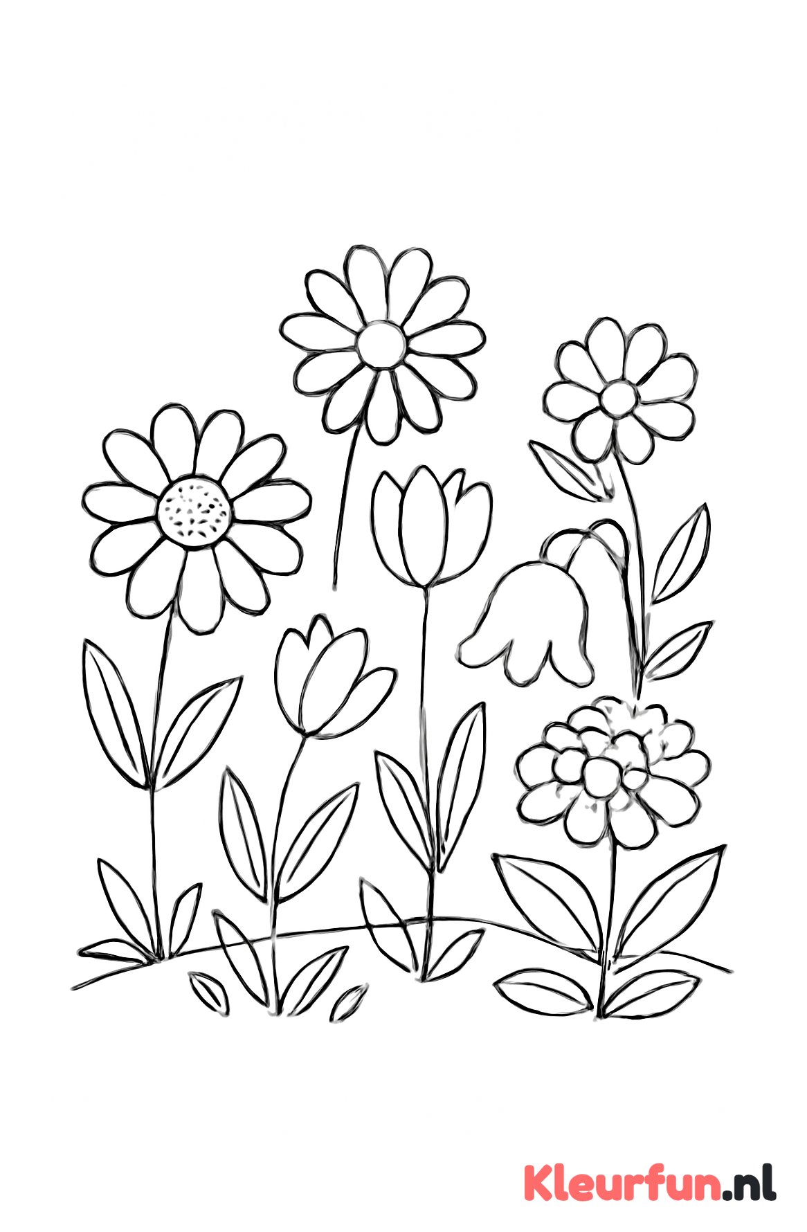 Bloemstengels in tuin