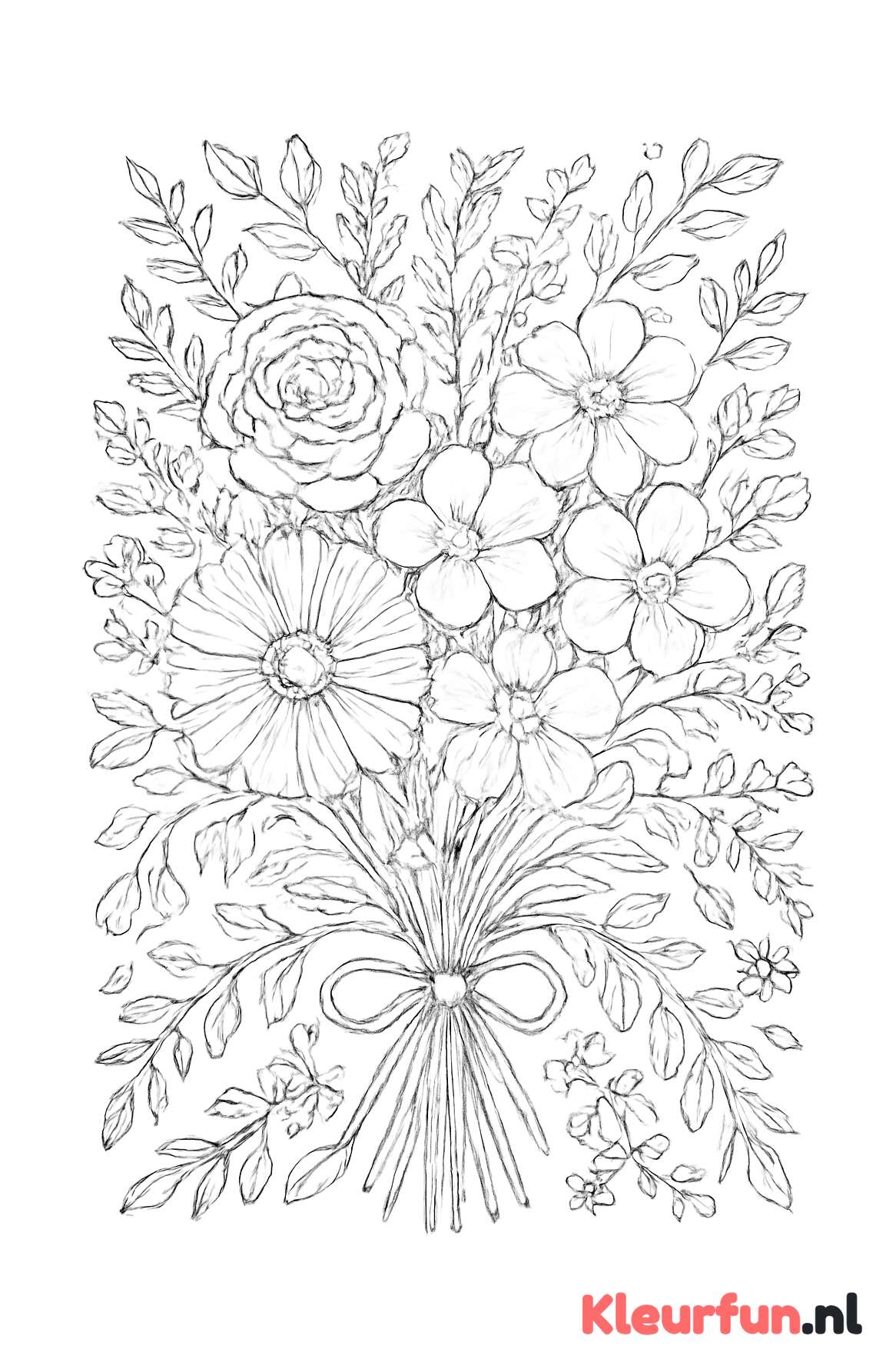 Boeket met losse bos bloemen