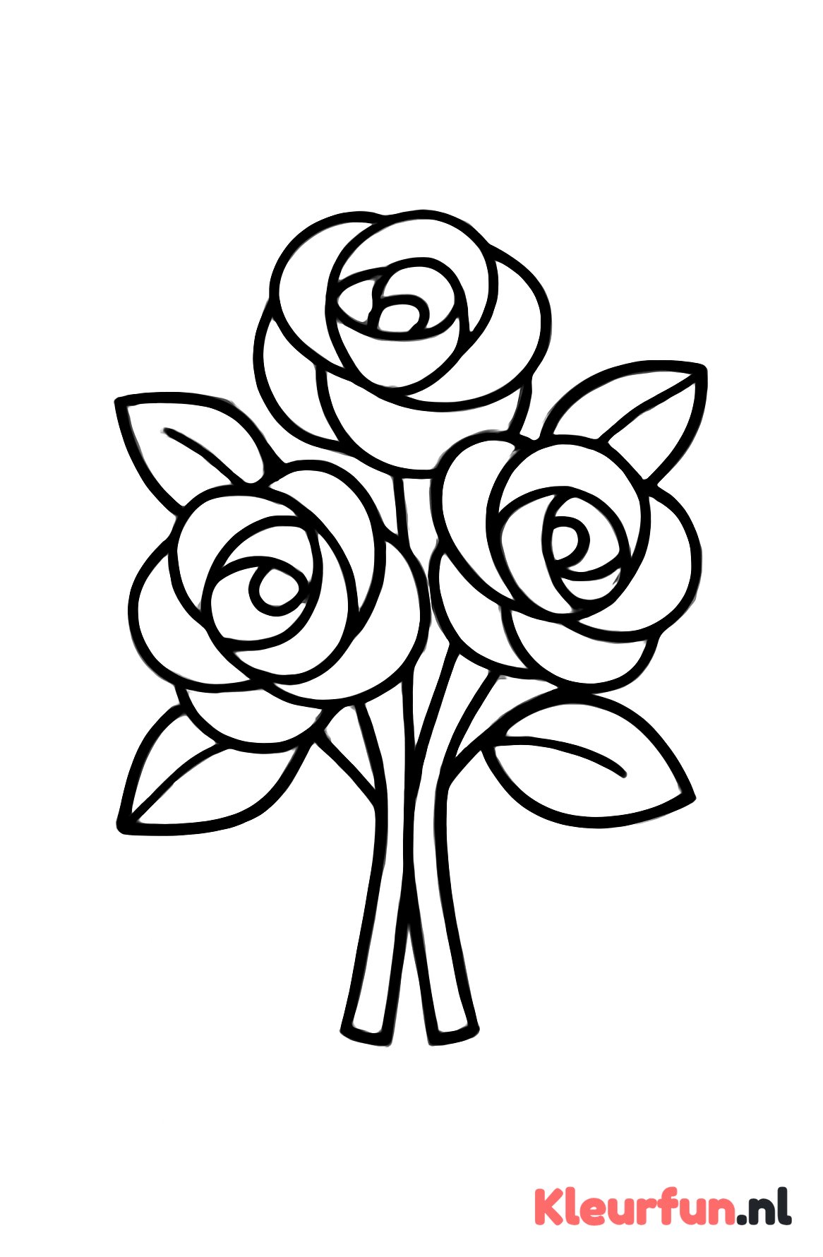 Boeket rozen met dikke lijnen