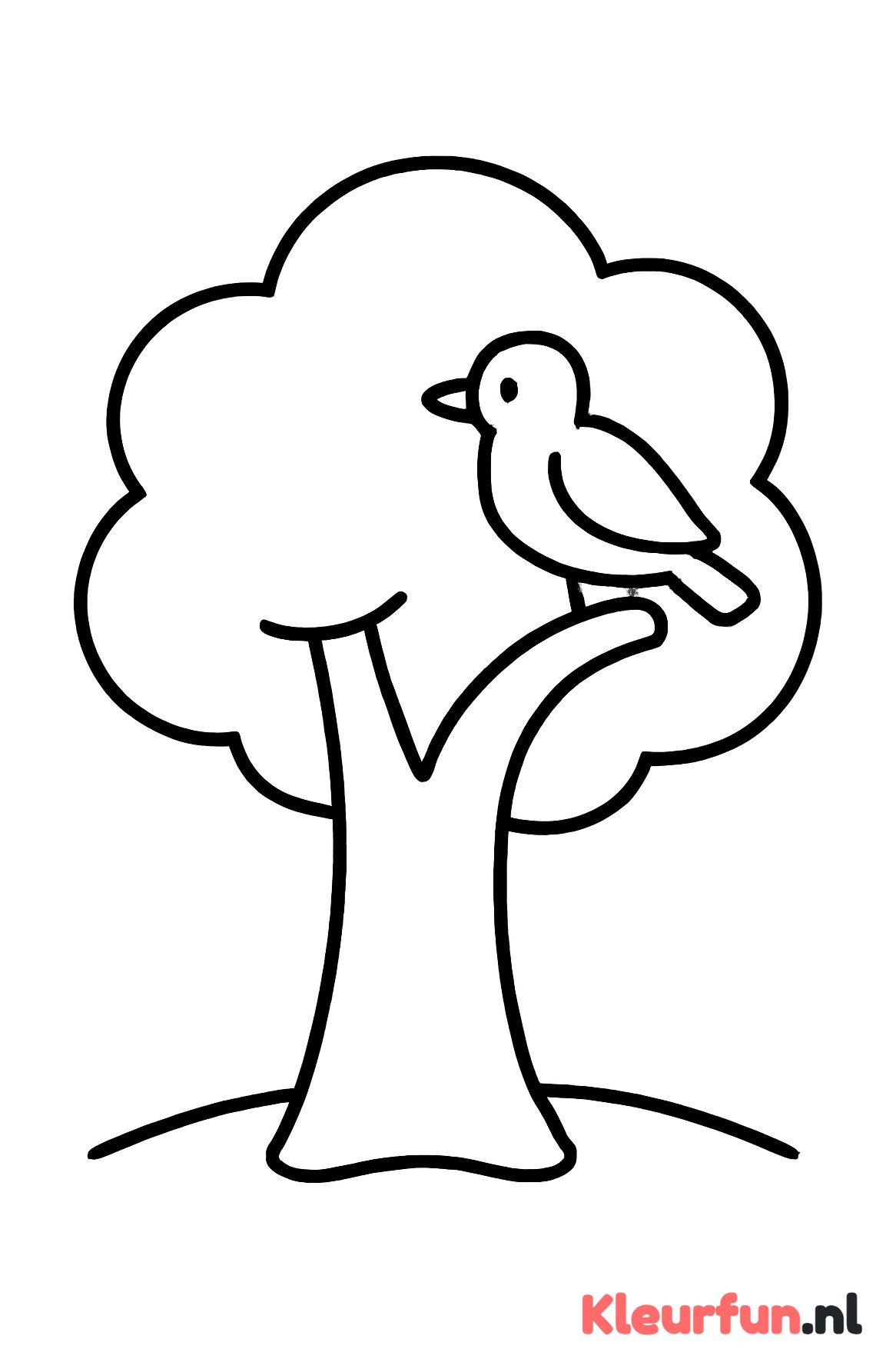 Boom met vogel