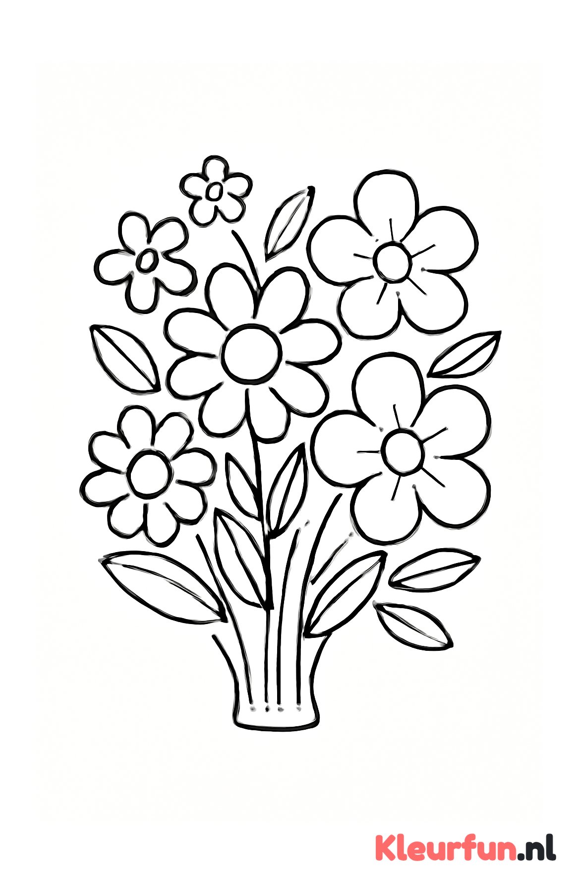 Bos met grote bloemen
