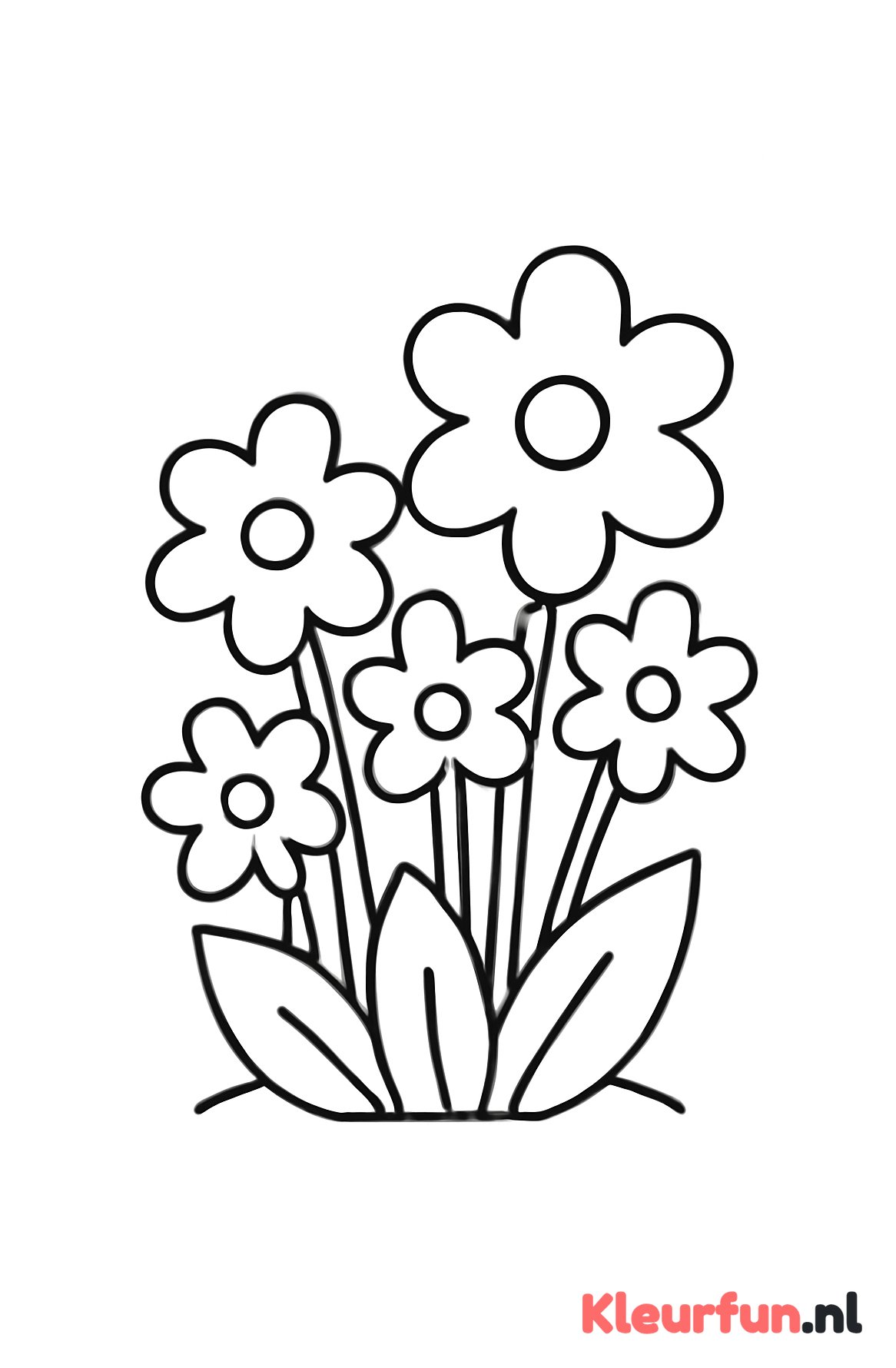 Eenvoudig bos bloemen met grote vormen