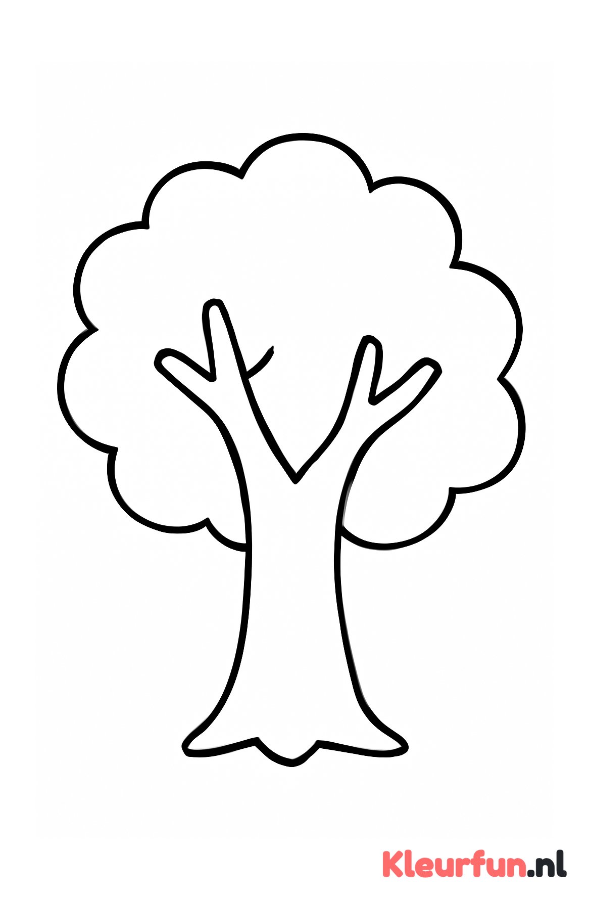 Brede boom met eenvoudige takken