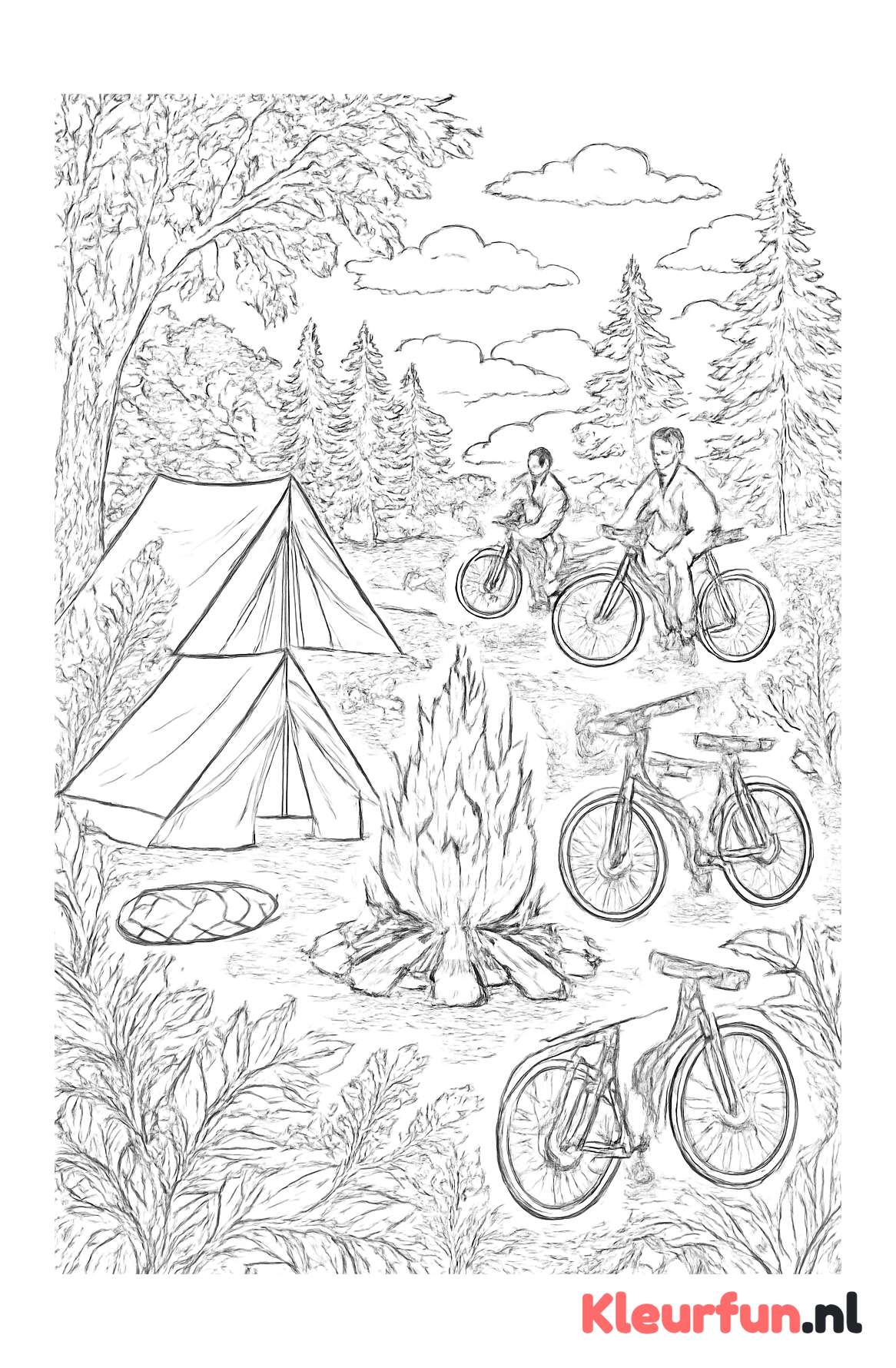 Zomerse camping scène