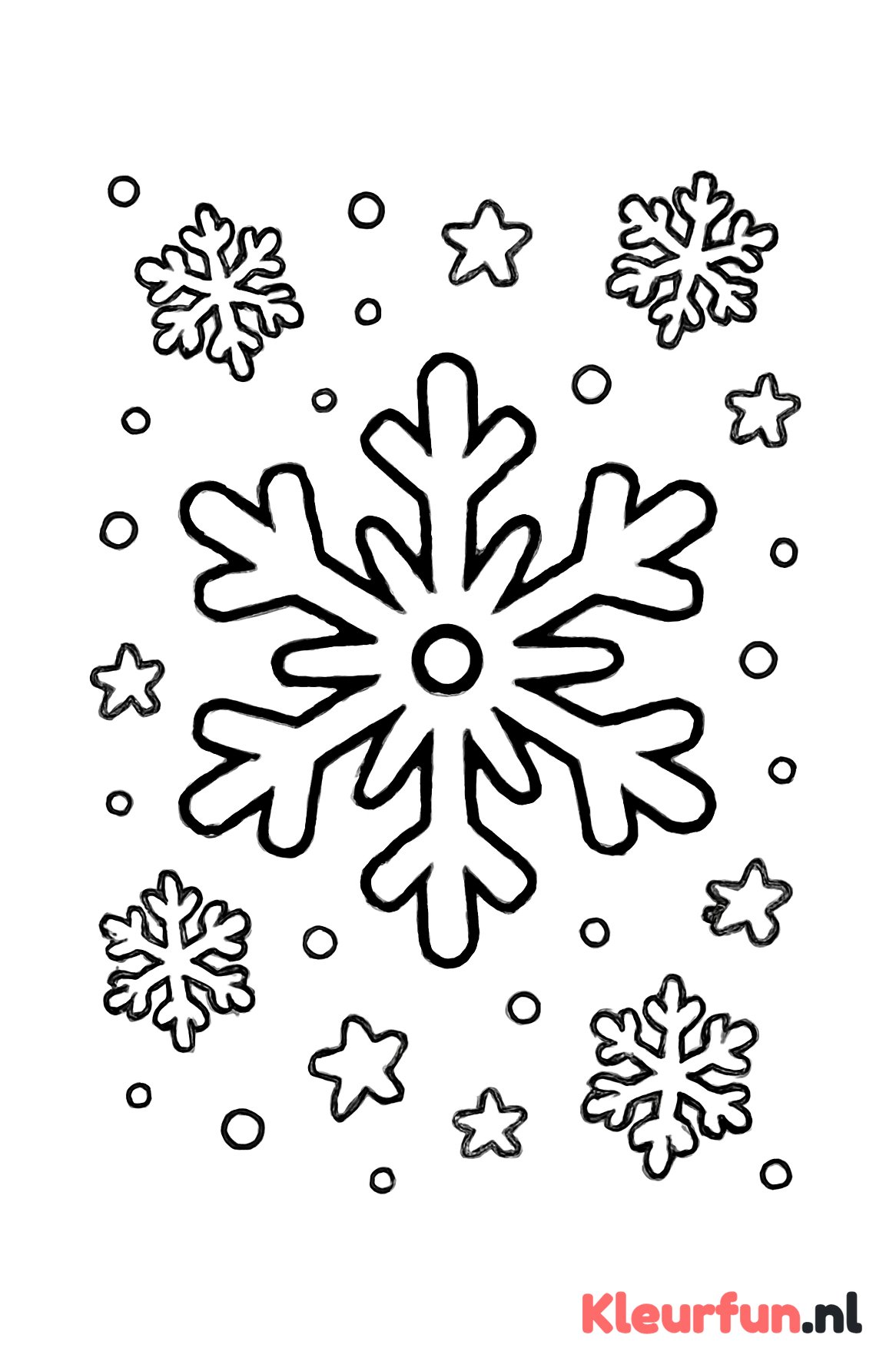 Centrale grote sneeuwvlok