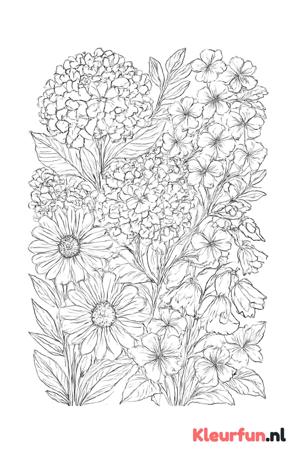 Complex bos bloemen