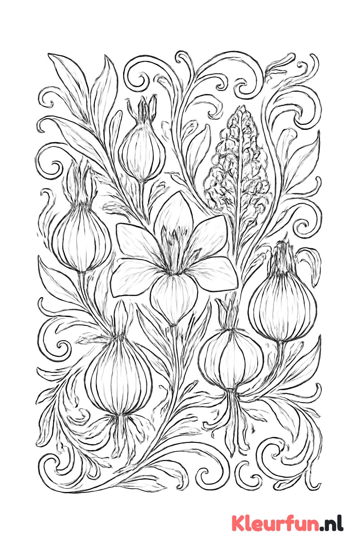 Bloembollencompositie met Ranken