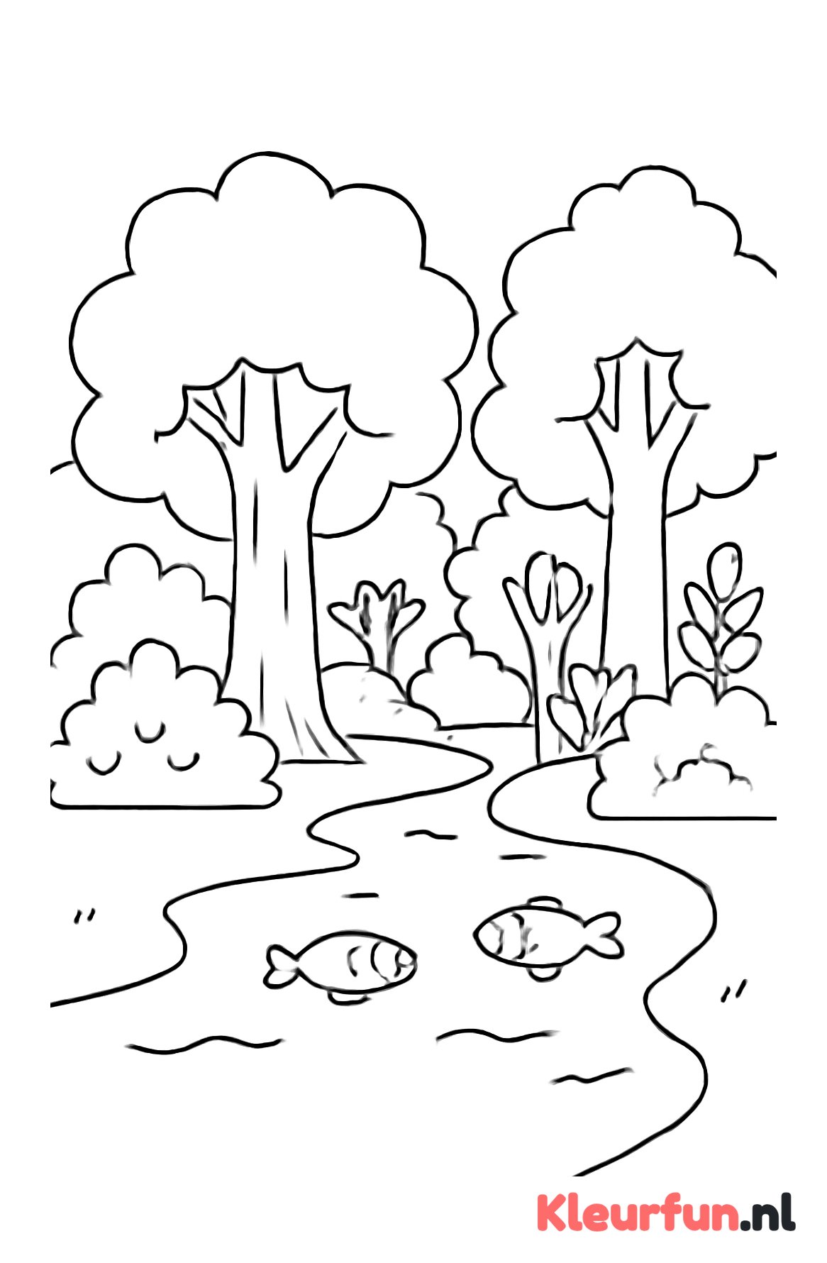 Dichte bossen met rivier