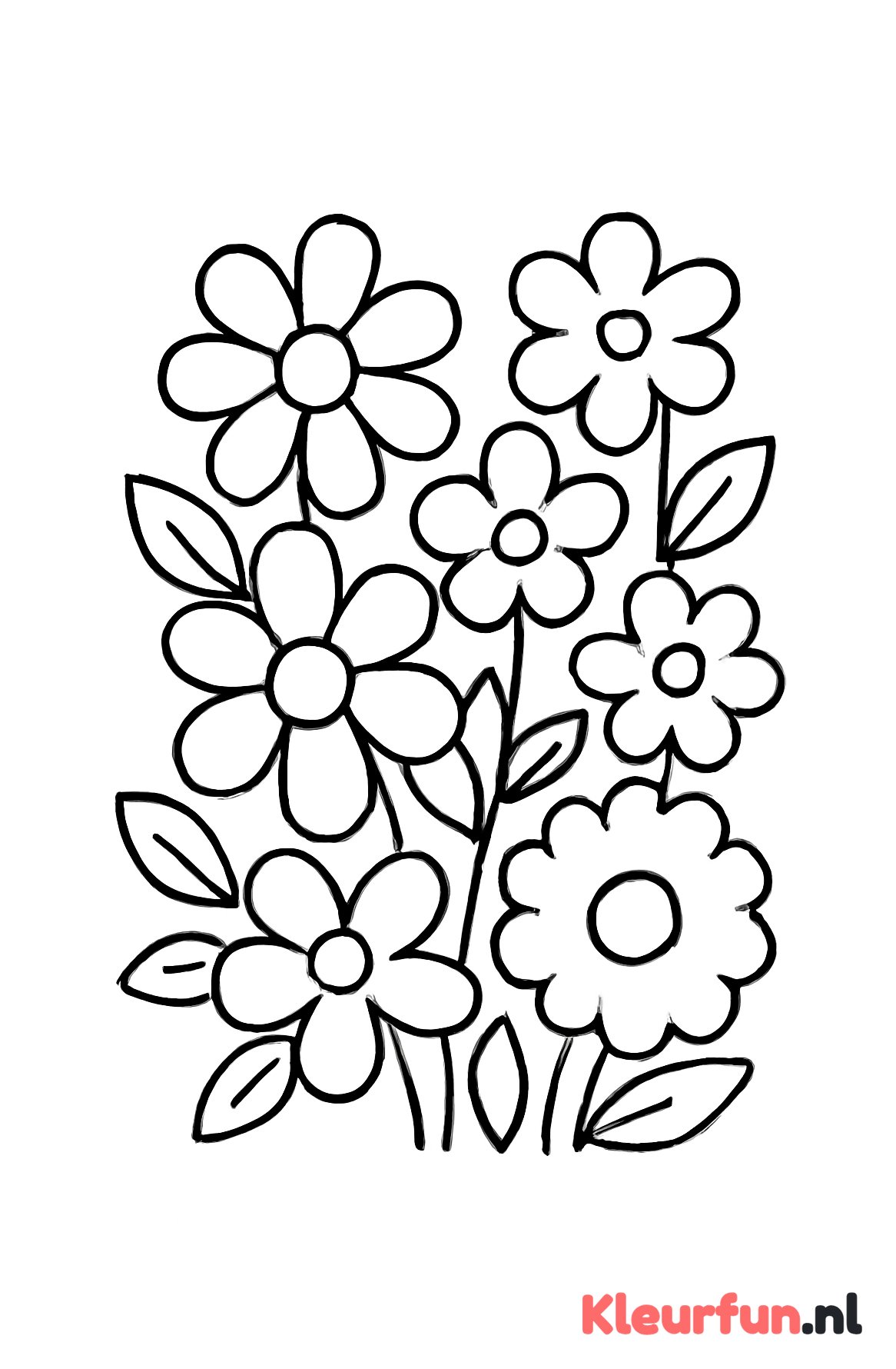 Diverse grote bloemetjes