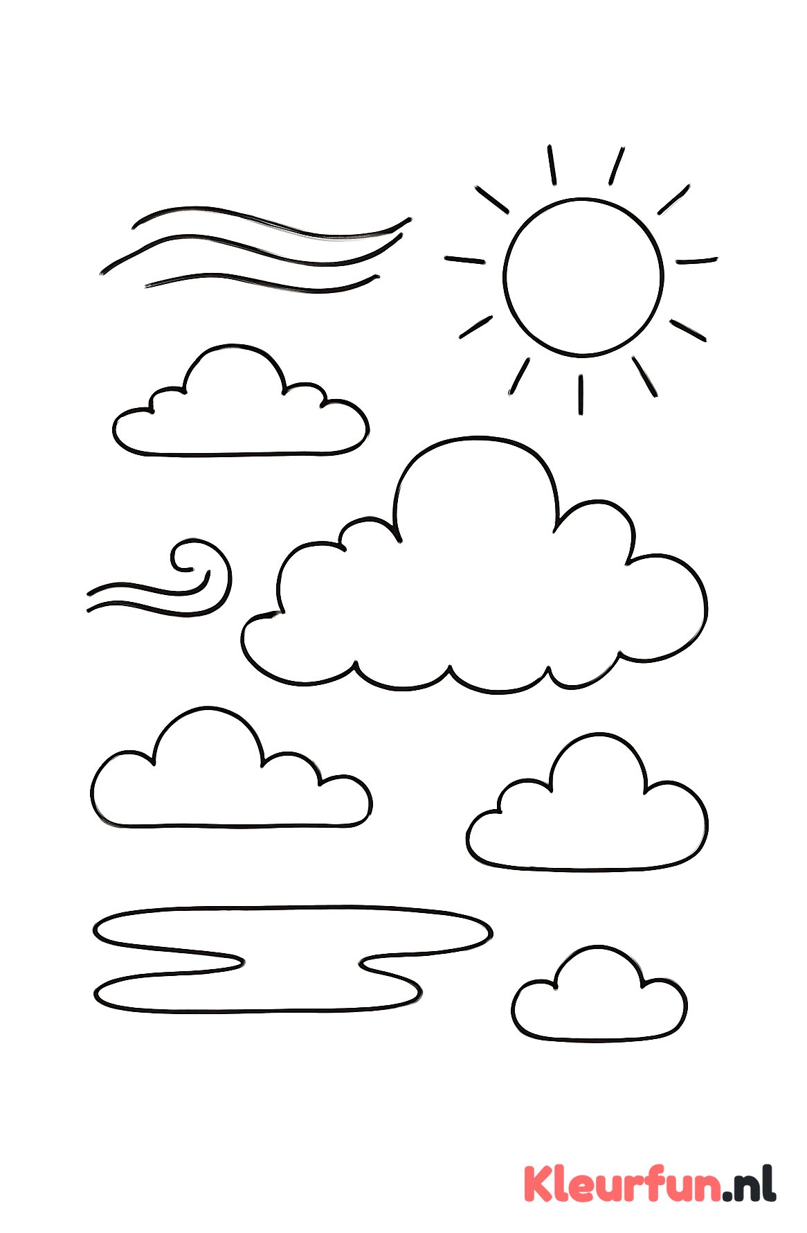 Verschillende soorten wolken in de lucht