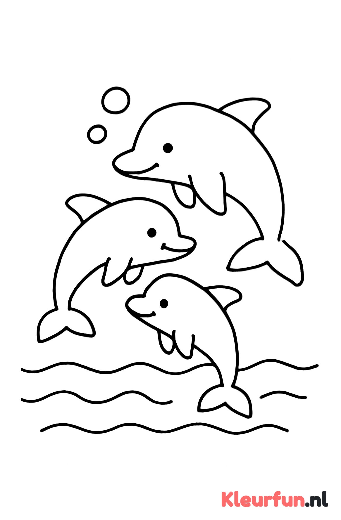 Dolfijnenfamilie in de zee
