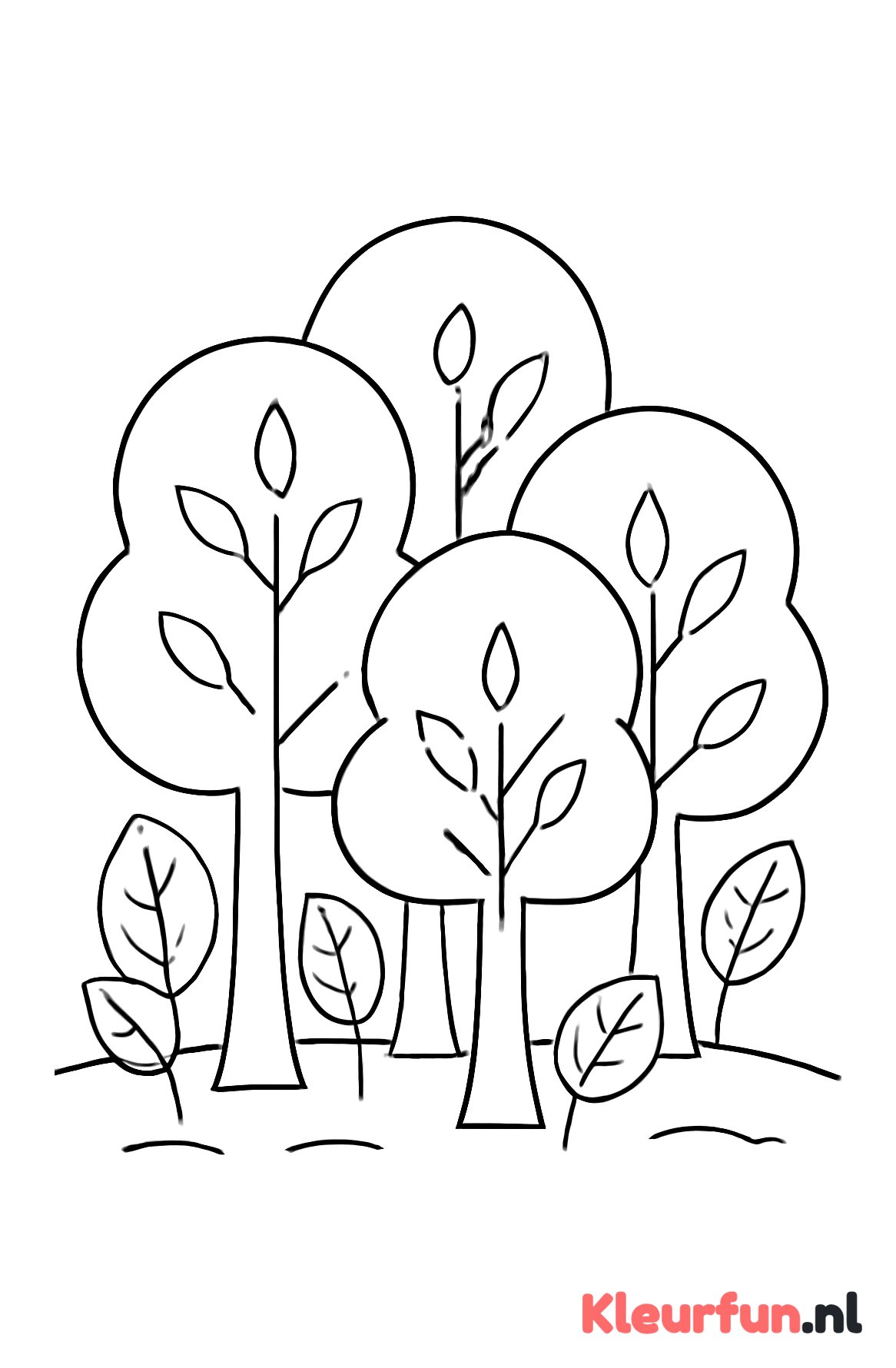 Eenvoudig bos met bomen