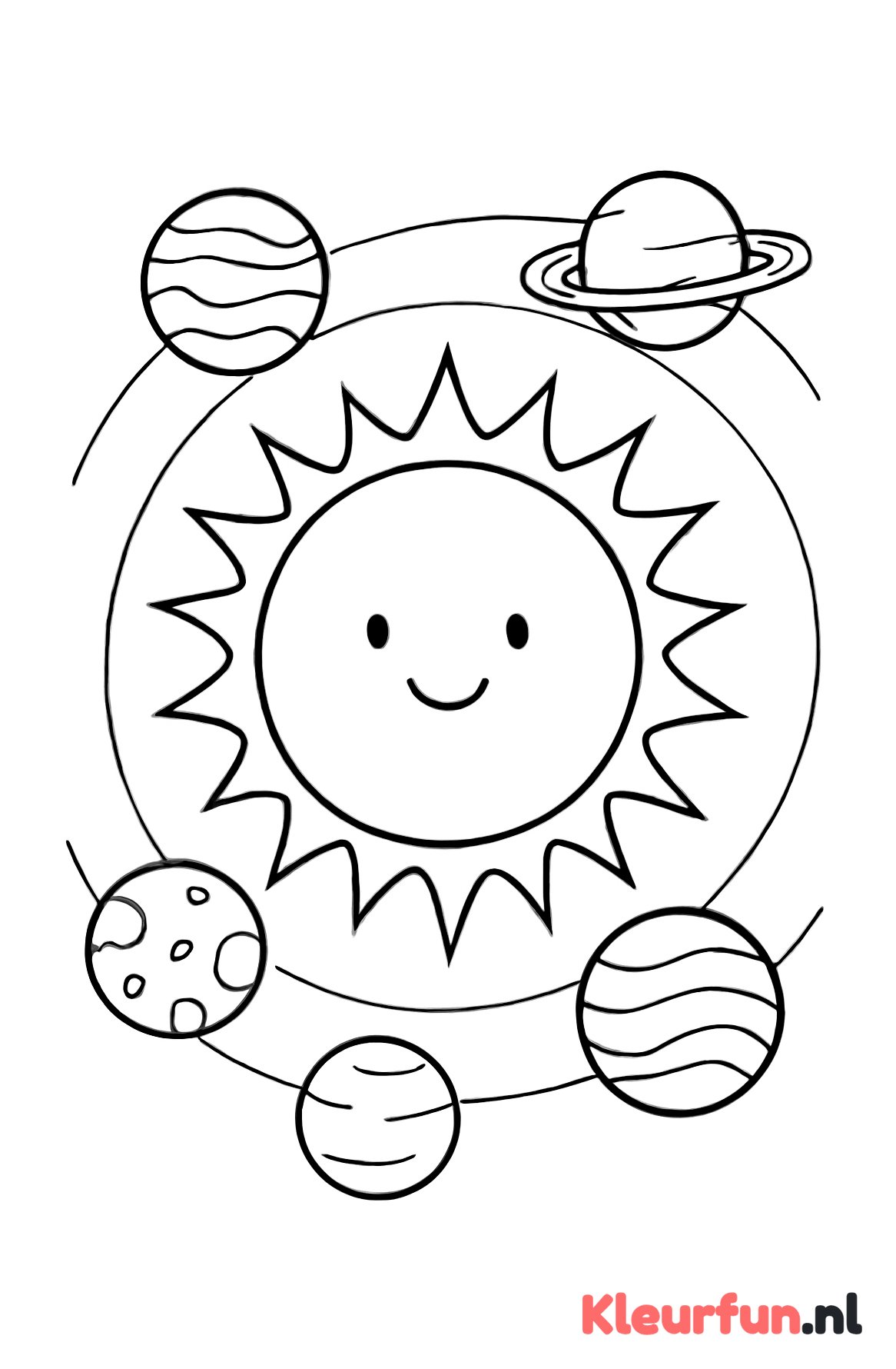 Eenvoudig zonnestelsel met planeten