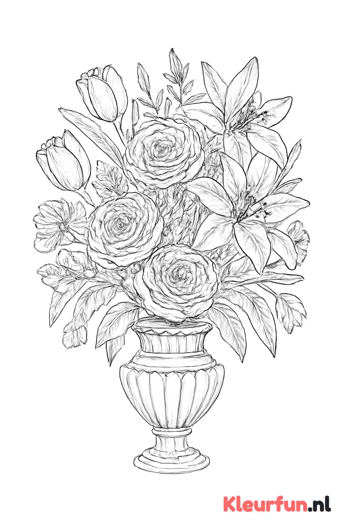 Elegante vaas met diverse bloemen