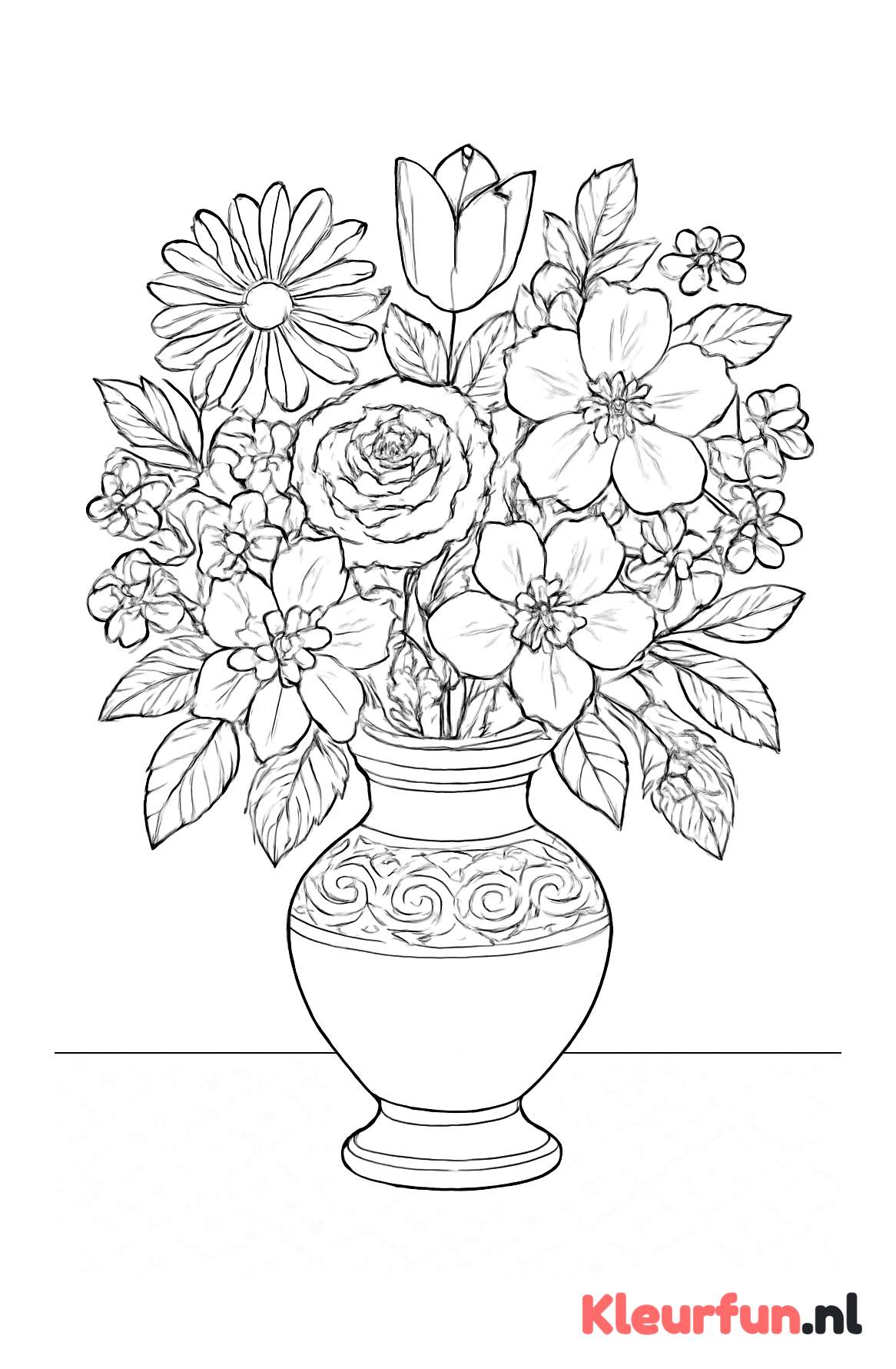 Elegante vaas met bloemen