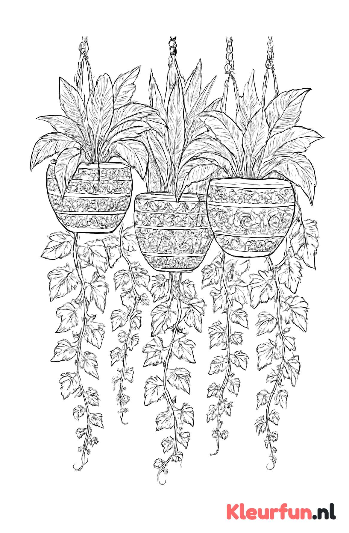 Bloempotten met exotische planten en mozaïekpatronen