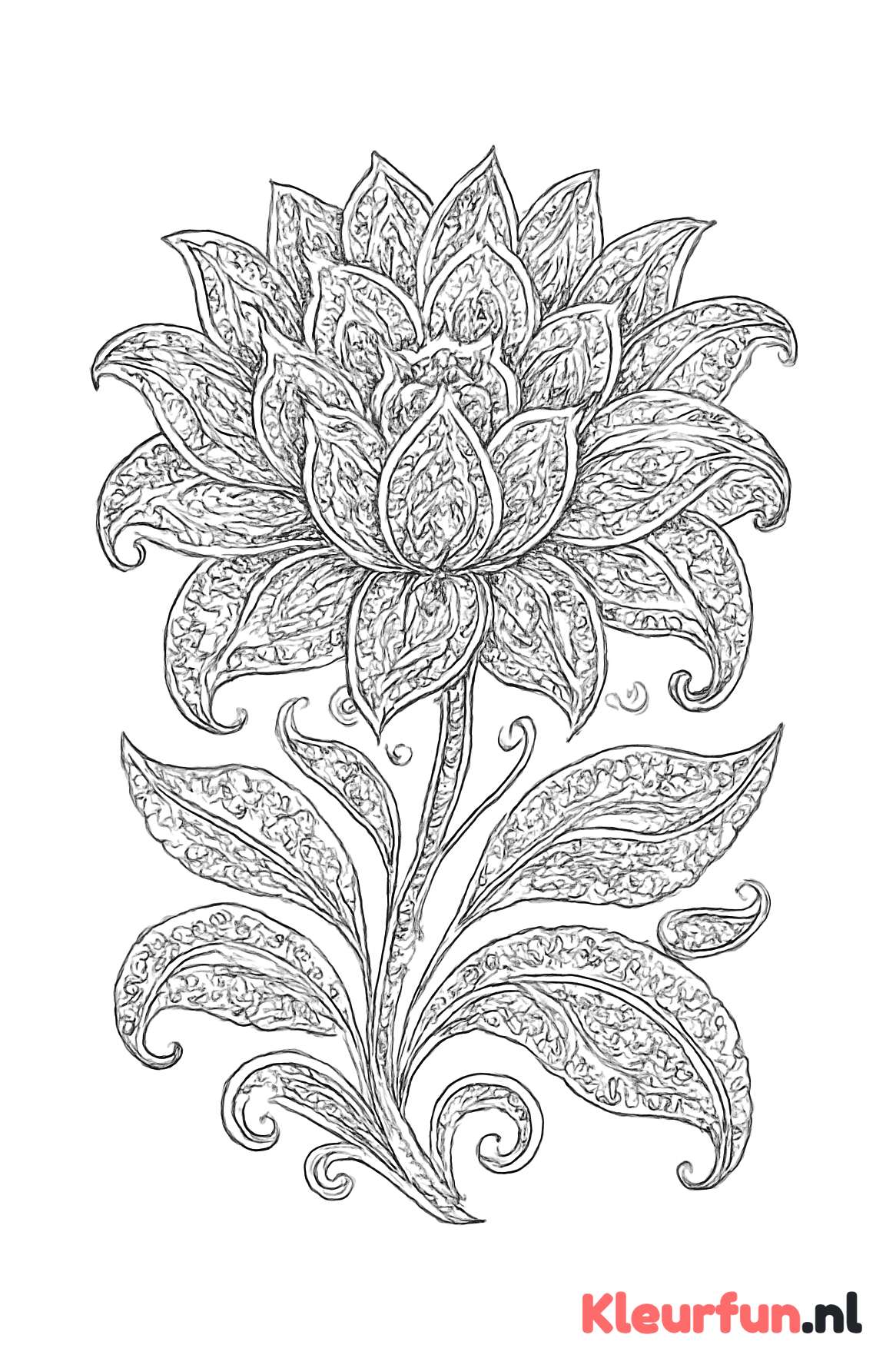 Fantasierijke bloem met ornamenten