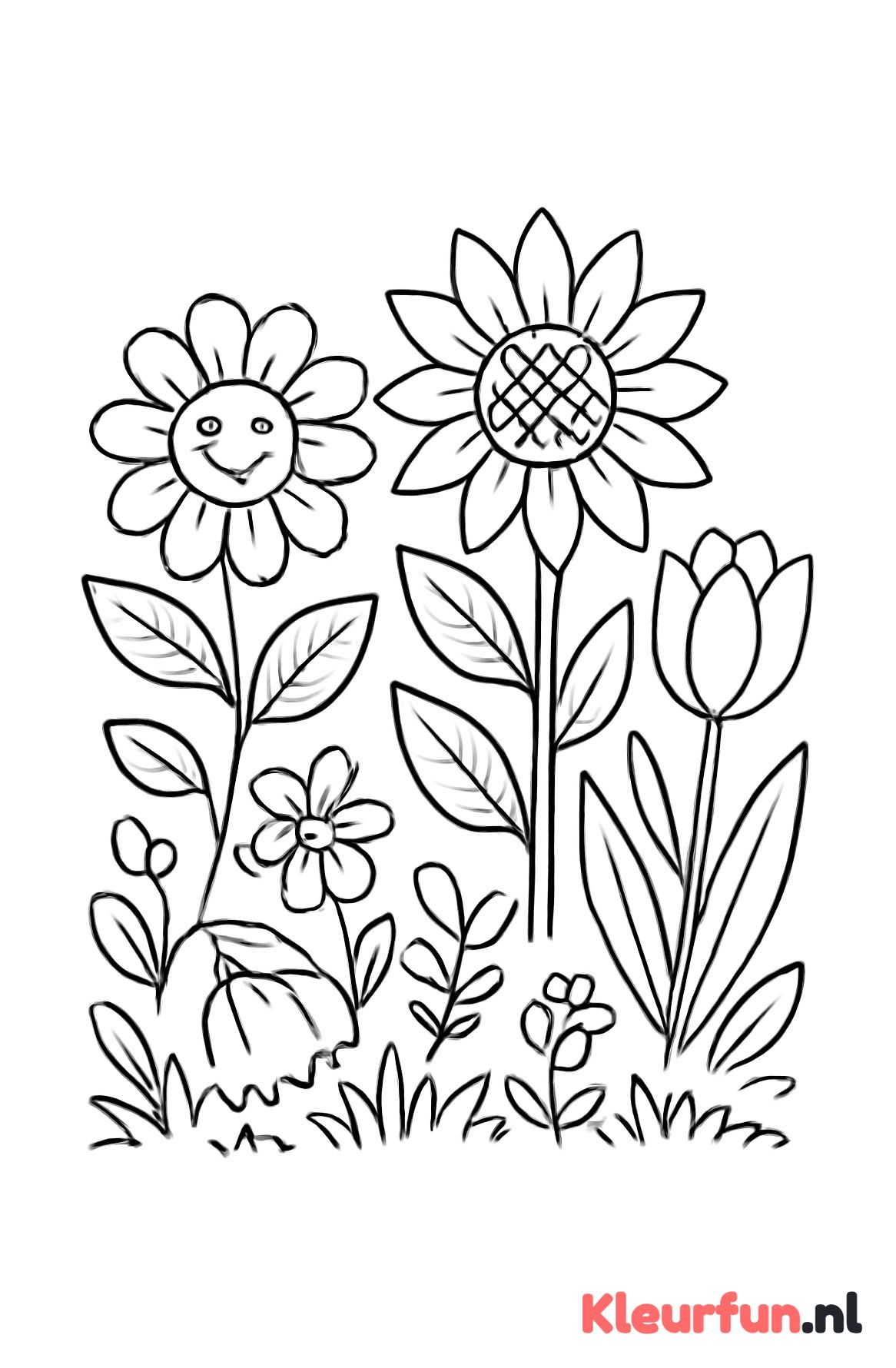 Fijne groeiende bloemen in de tuin