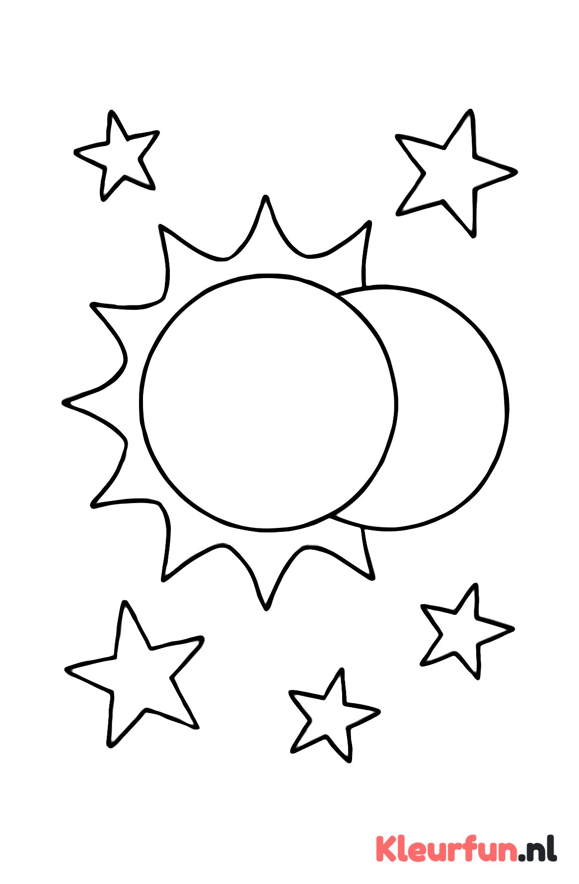 Gedeeltelijke zonsverduistering met sterren