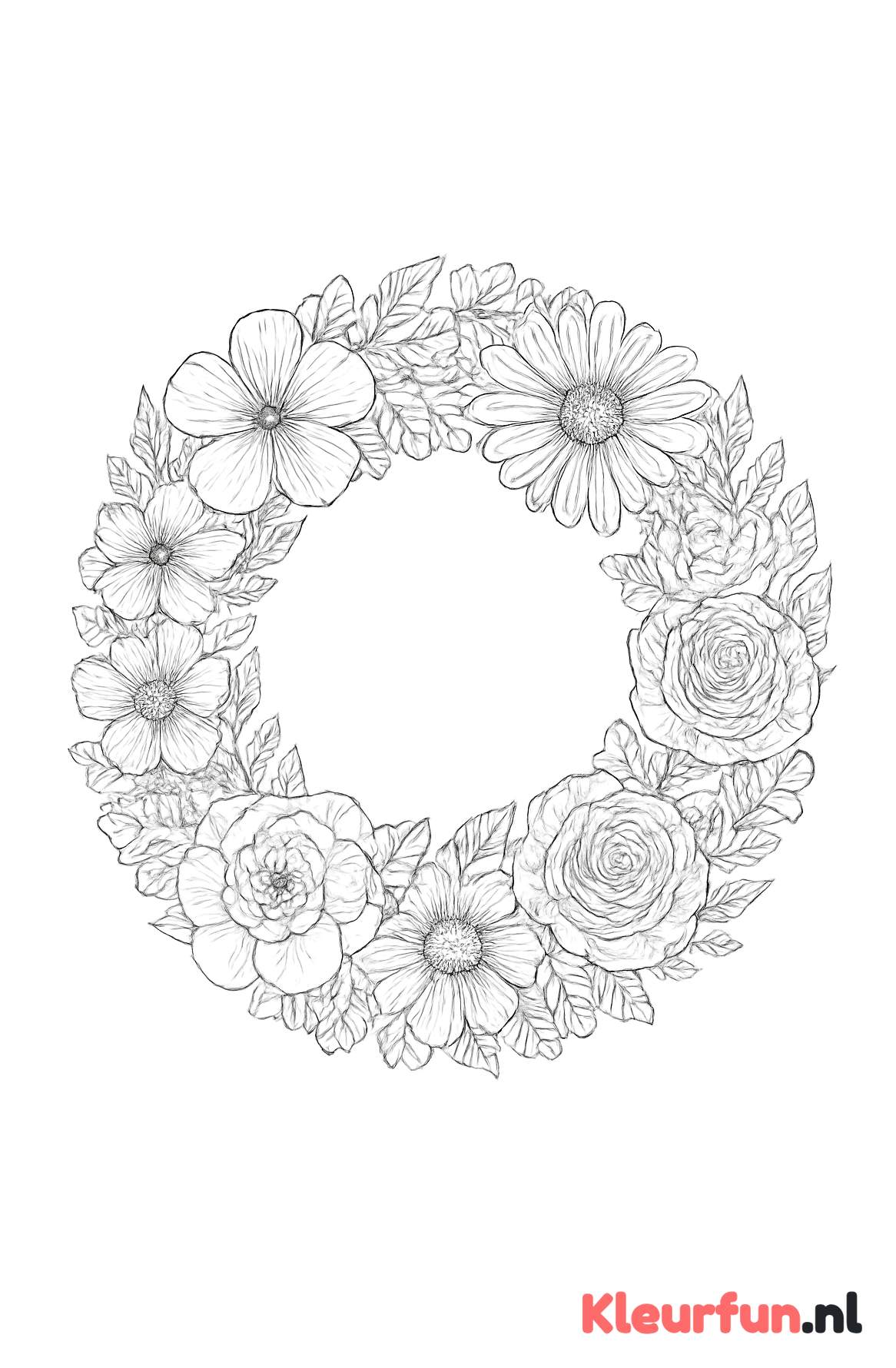 Gedetailleerde bloemenkrans