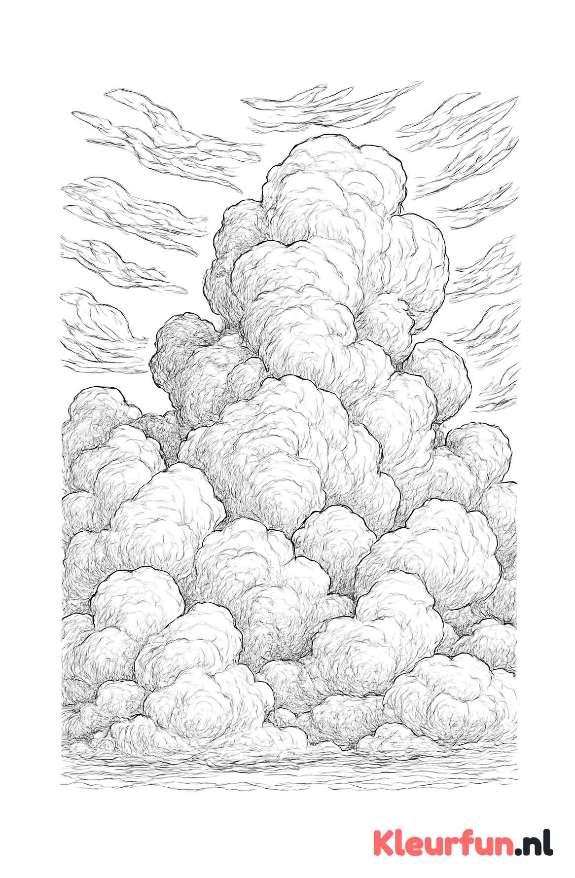 Gedetailleerde wolkformaties in de lucht