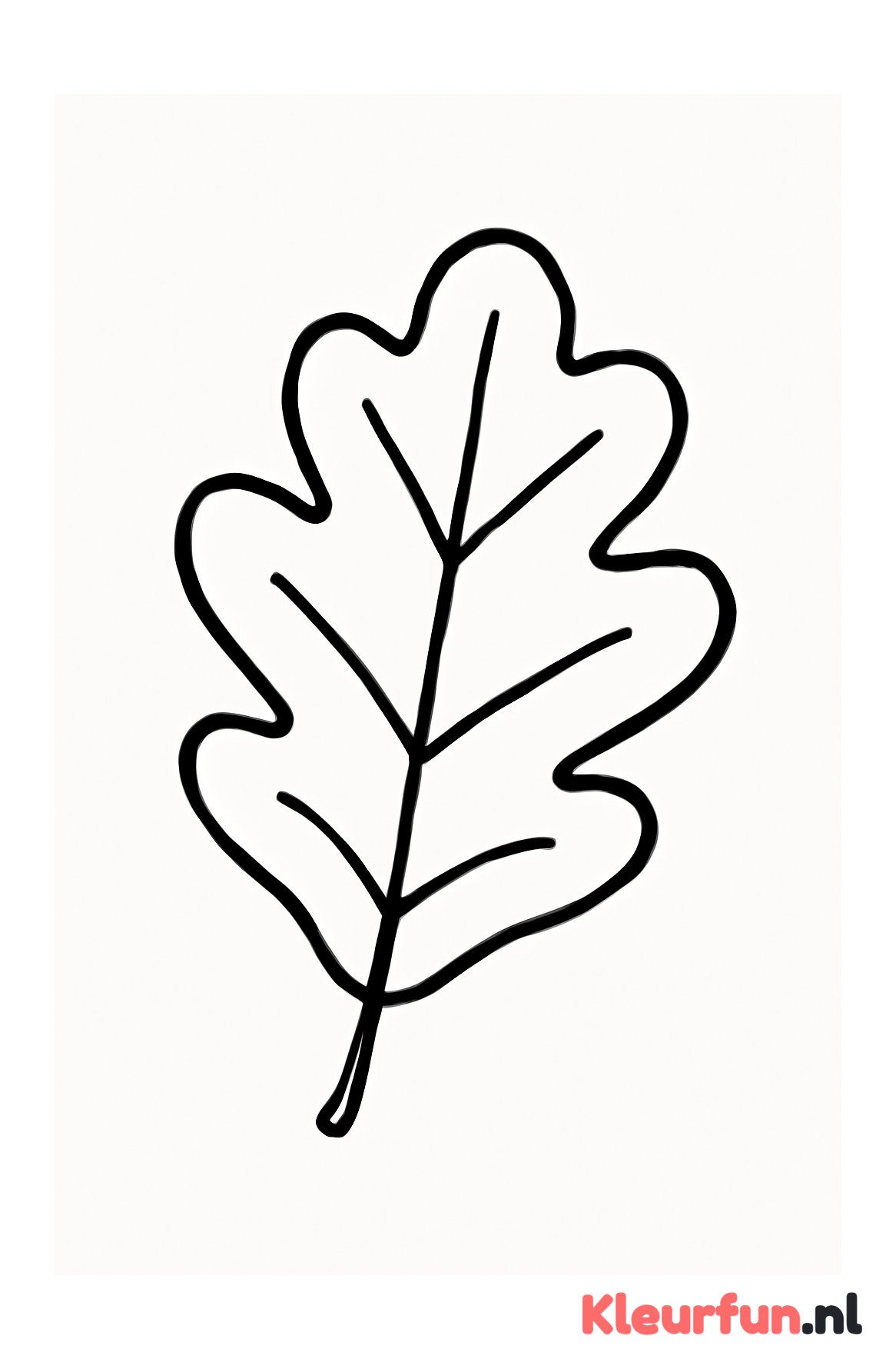 Groot eikenblad kleurplaat