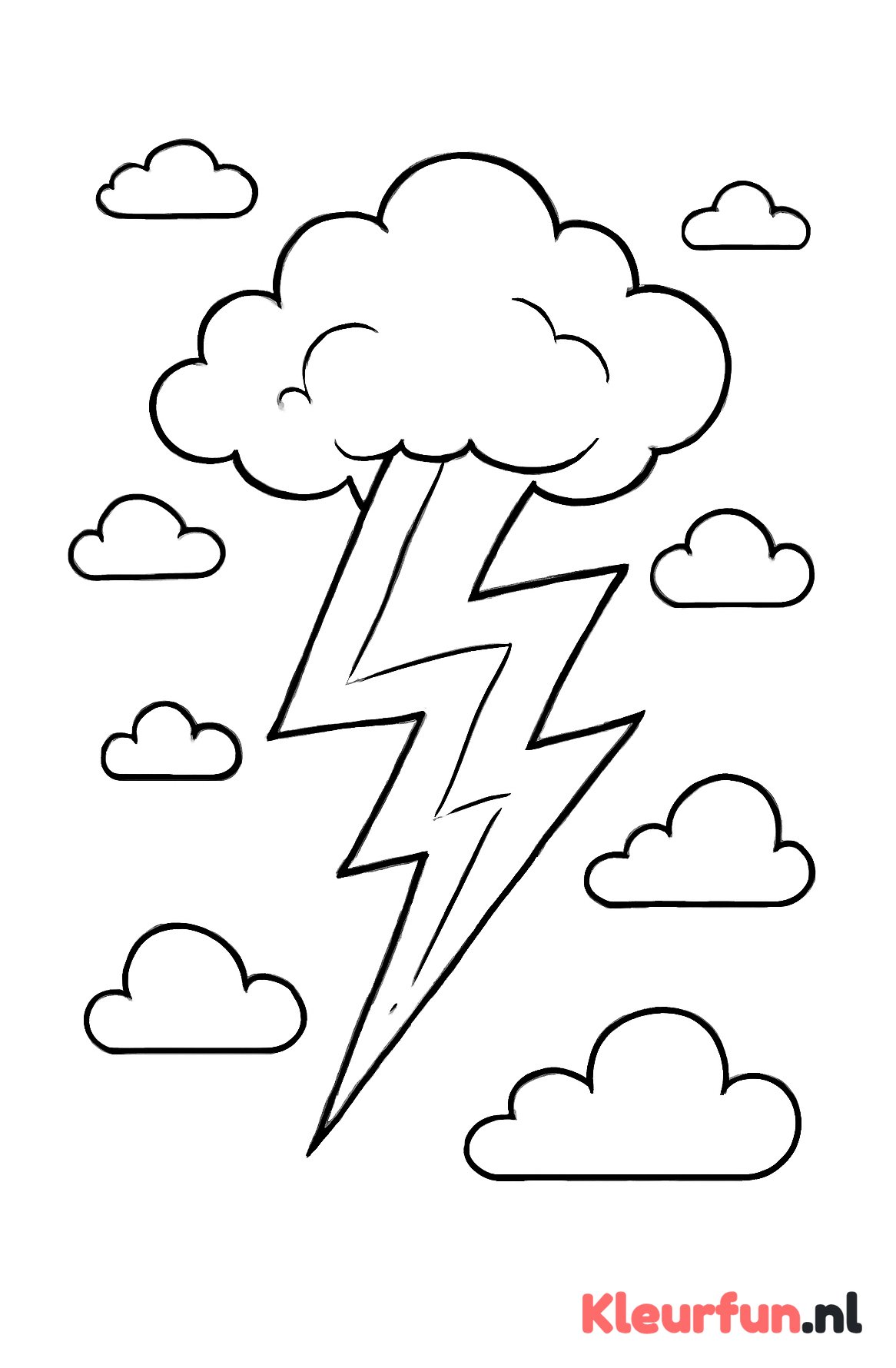 Grote bliksemflits uit de wolken