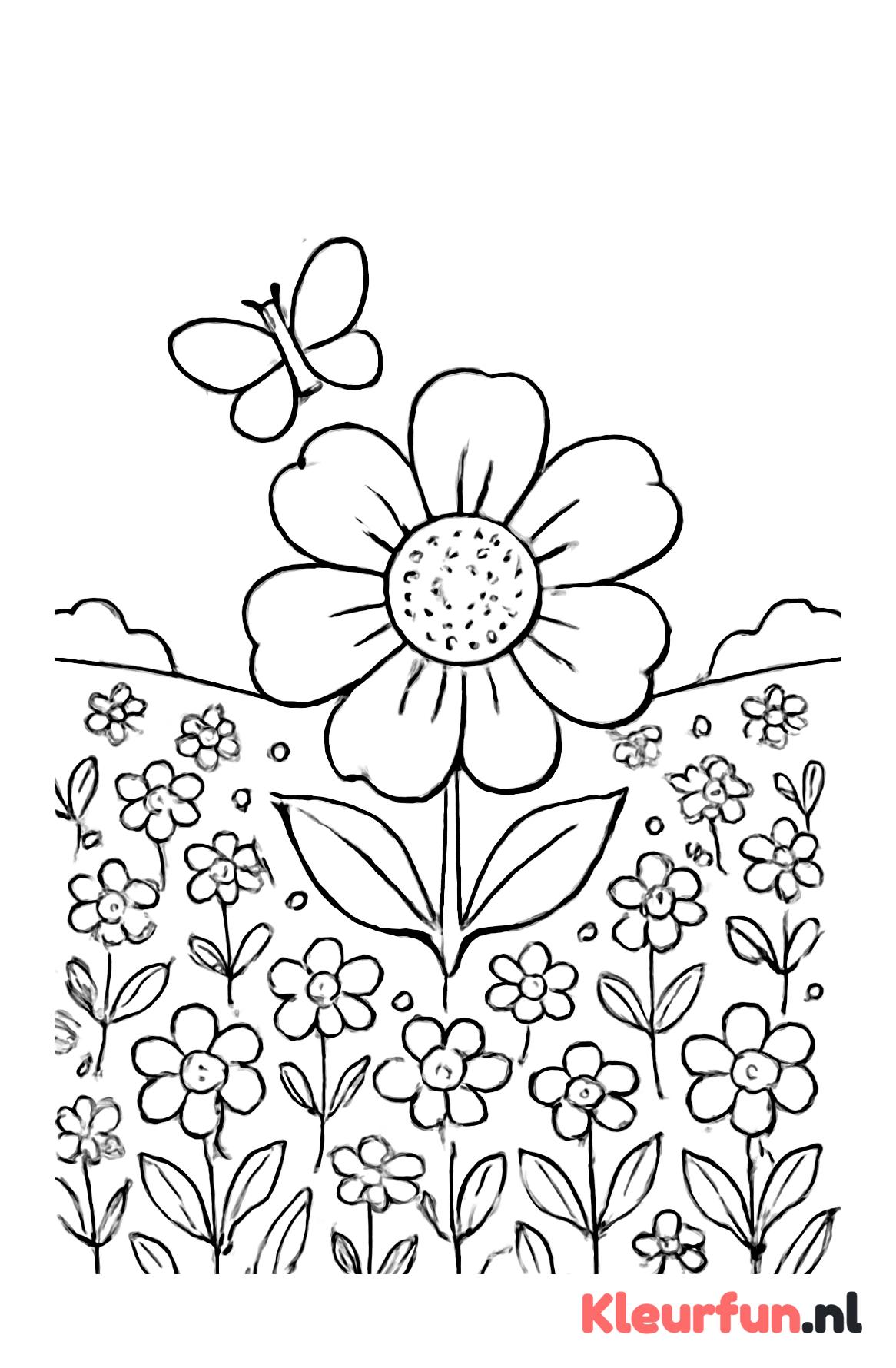 Grote bloem in bos bloemen