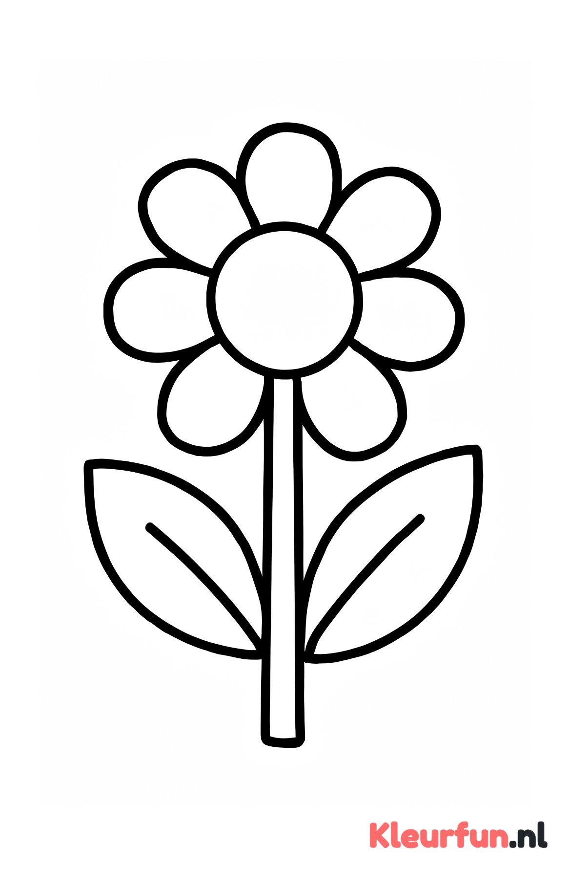 Grote bloem met bladeren