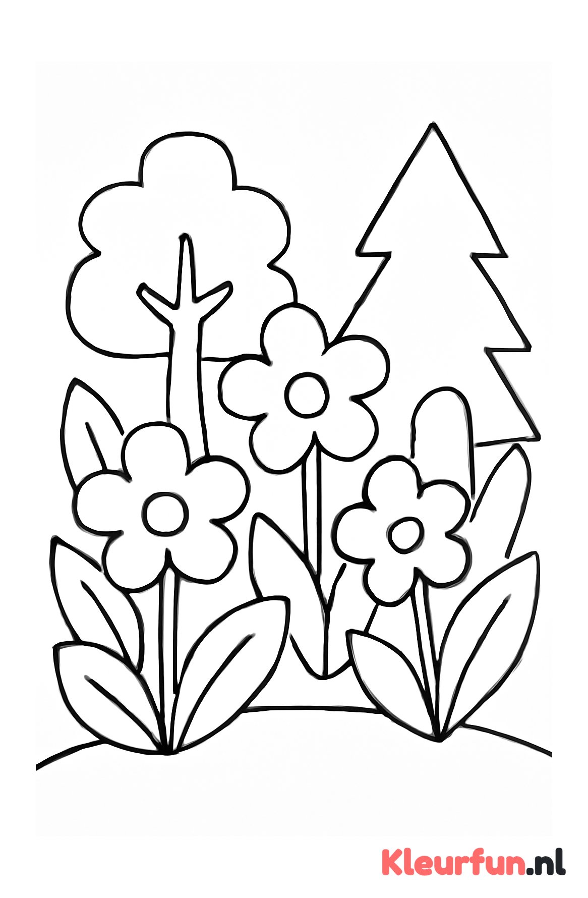 Eenvoudige grote bloemen in een bos