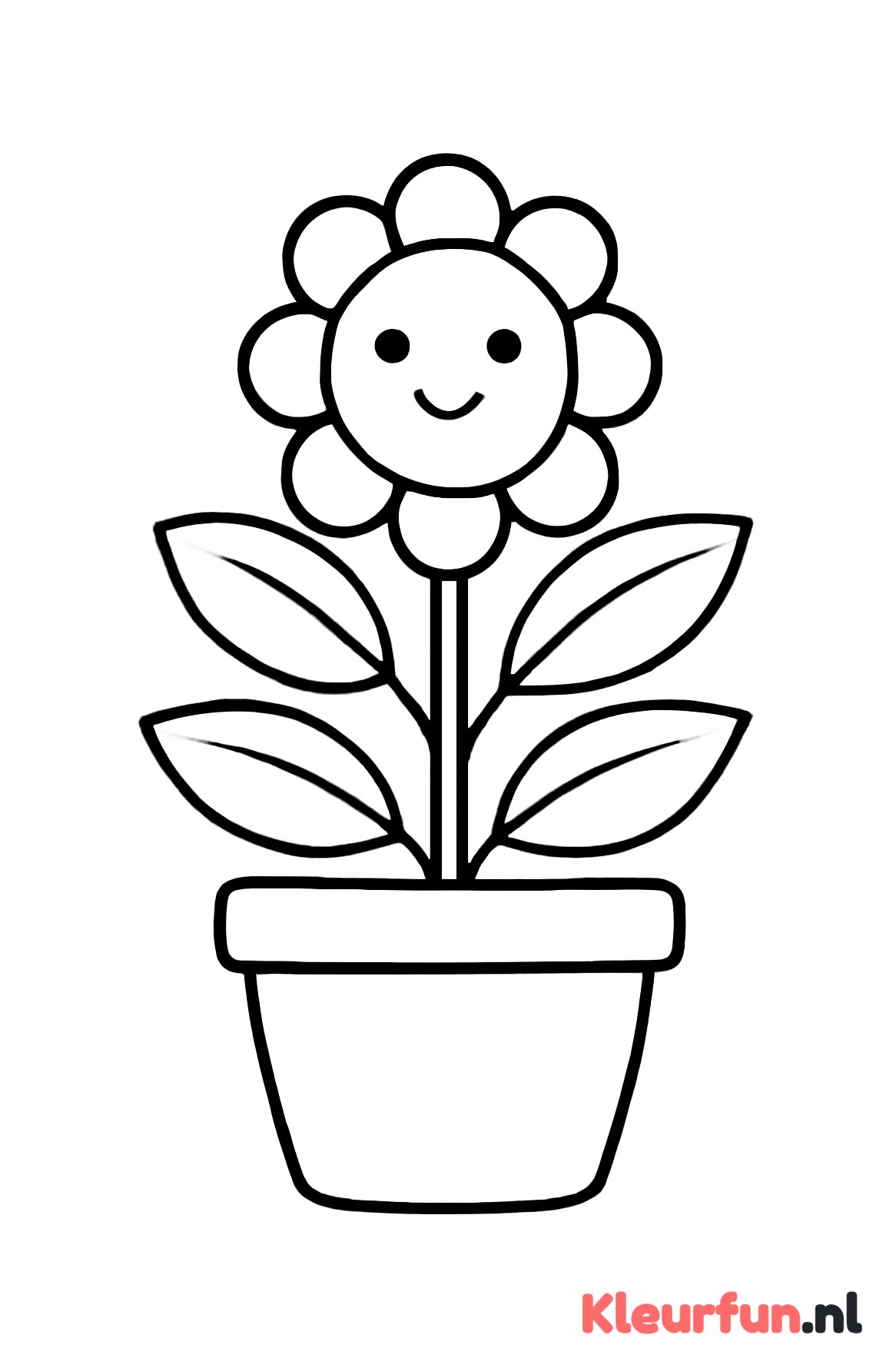 Grote bloempot met plant