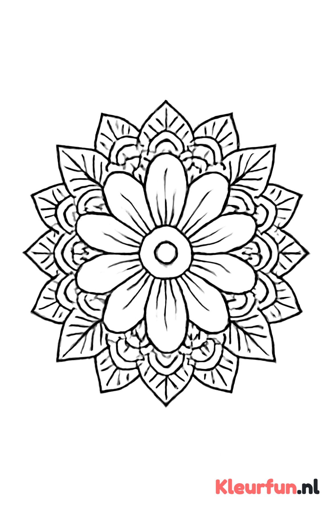 Mandala met grote centrale bloem