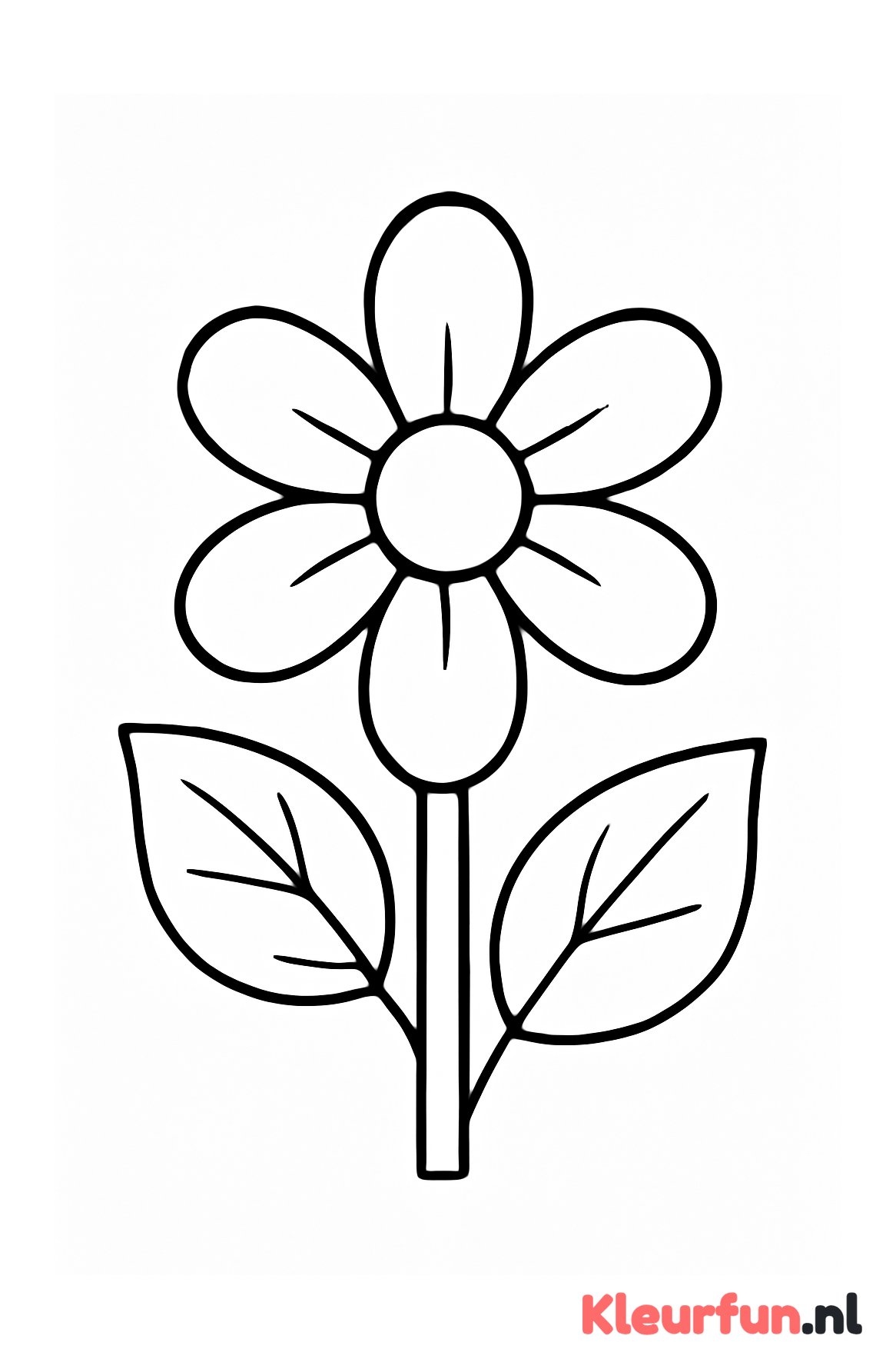 Grote enkele bloem met bladeren