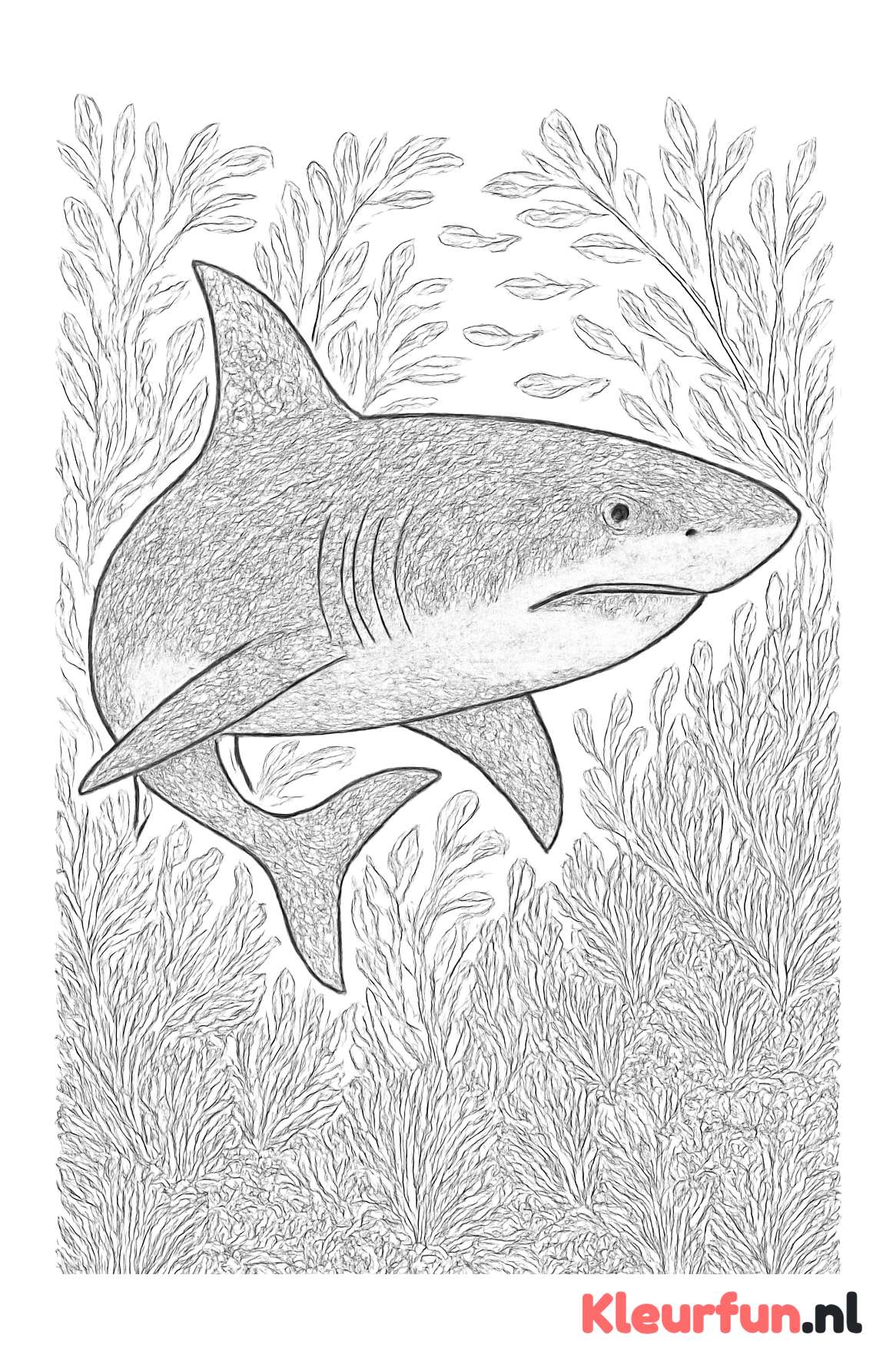 Grote haai in oceaanlandschap