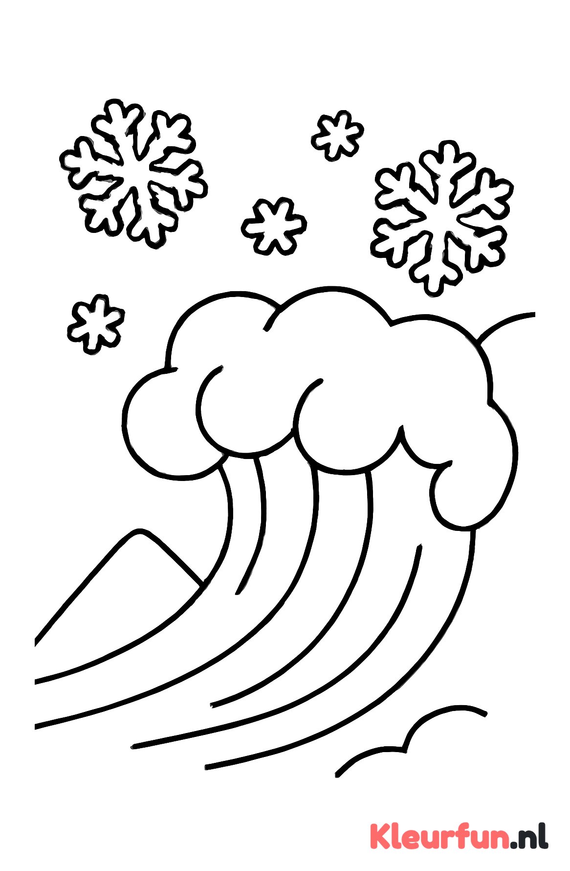 Eenvoudige lawine met sneeuwvlokken