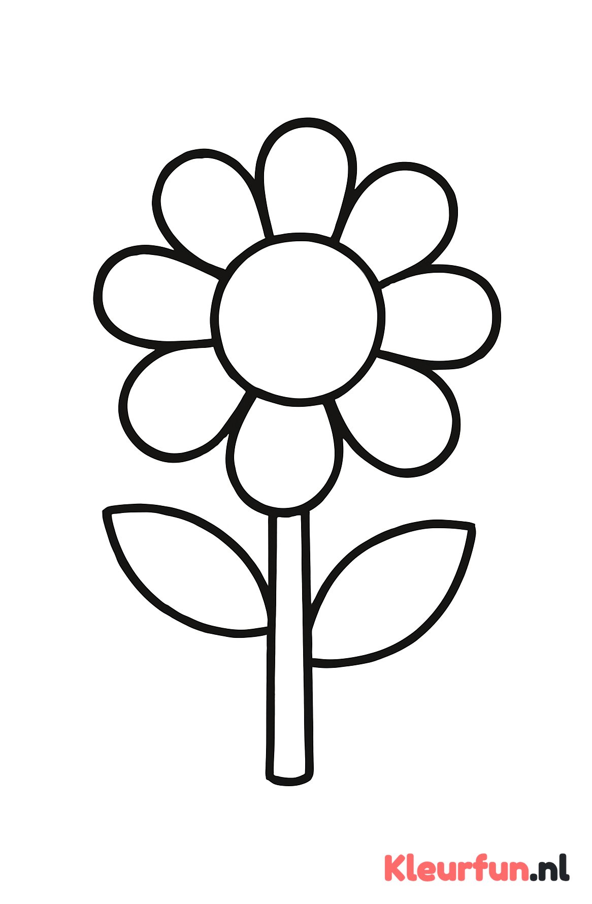 Grote bloem lentekleurplaat
